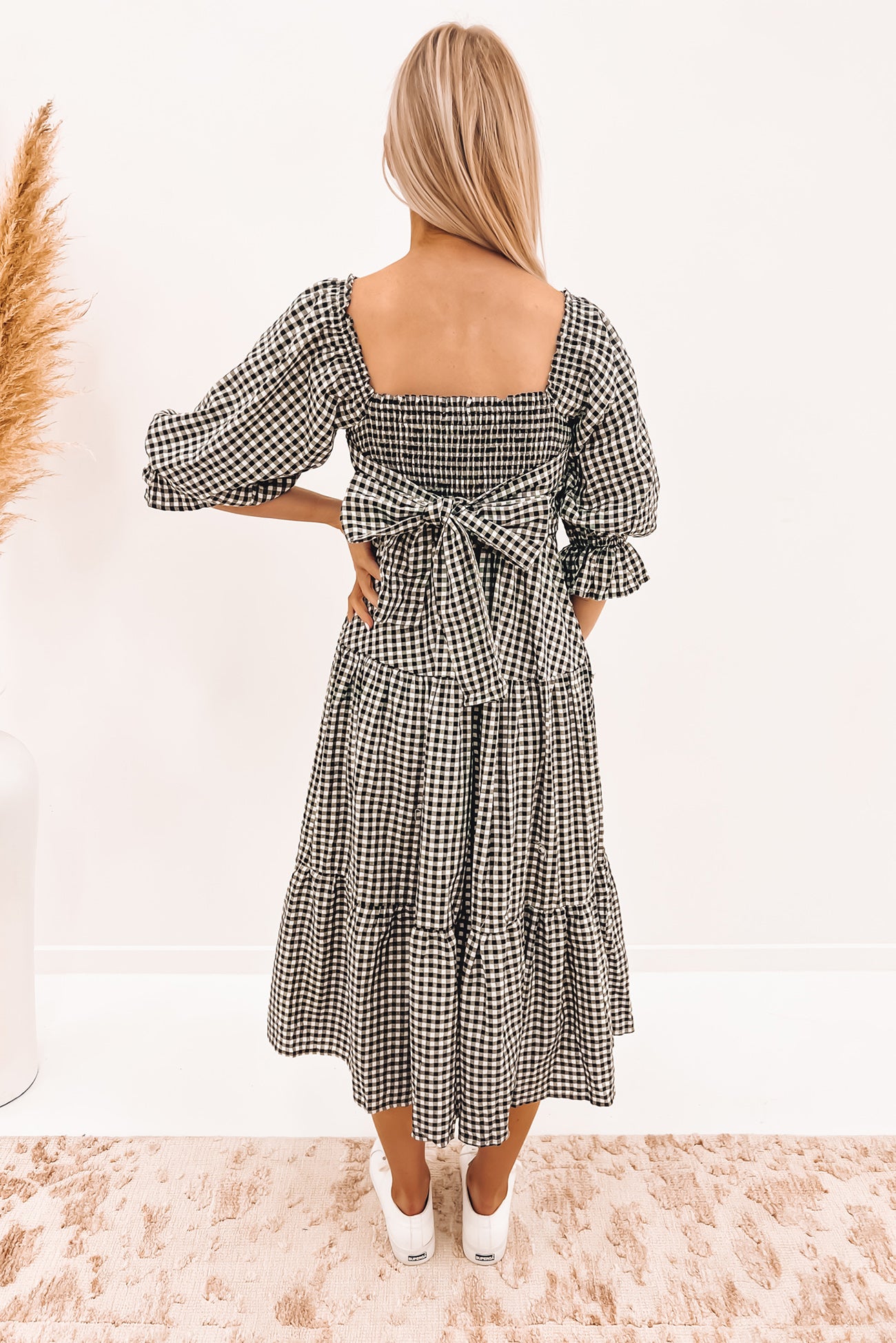 Kelsey Midi Dress Black Check