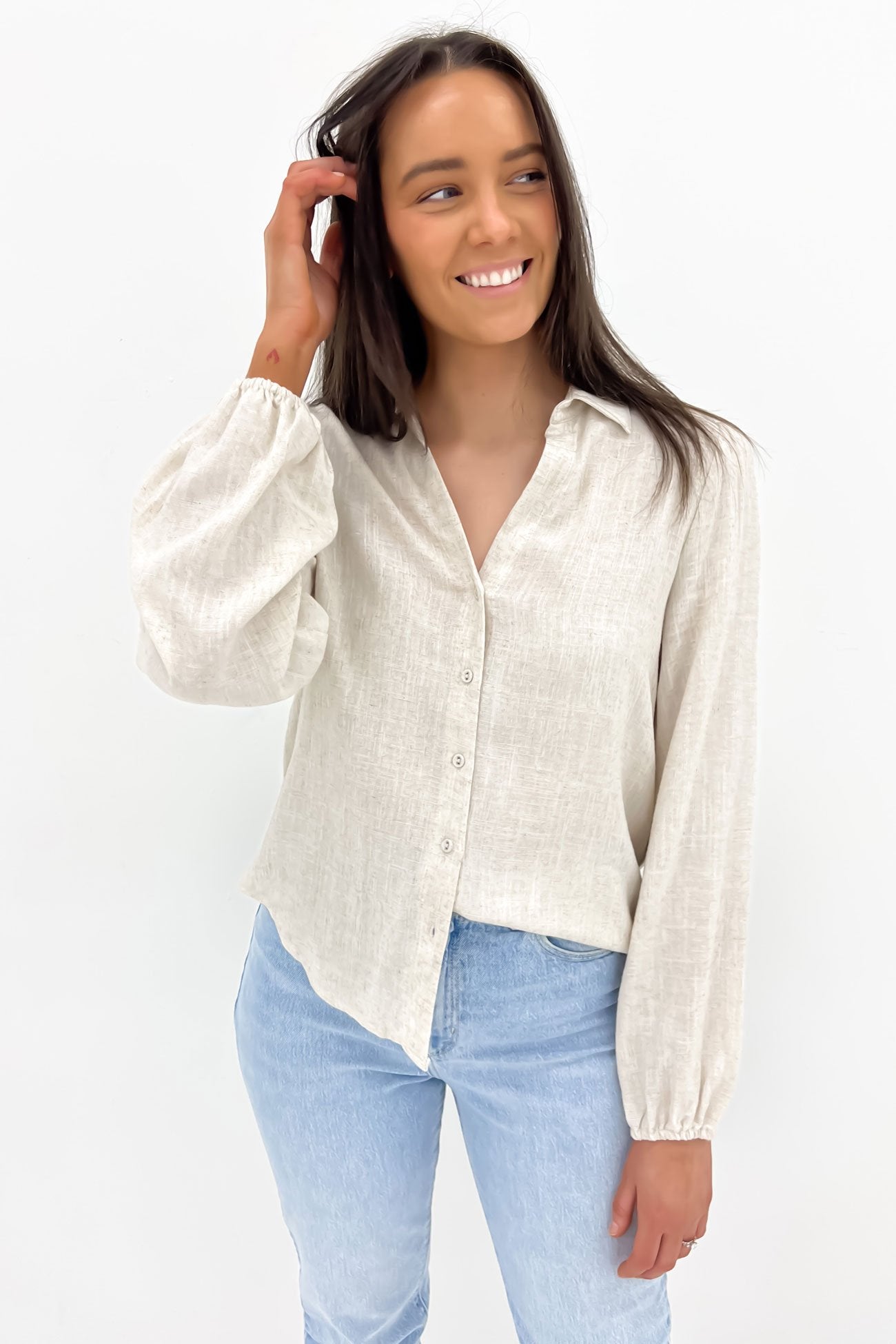 Khloe Linen Shirt Oat