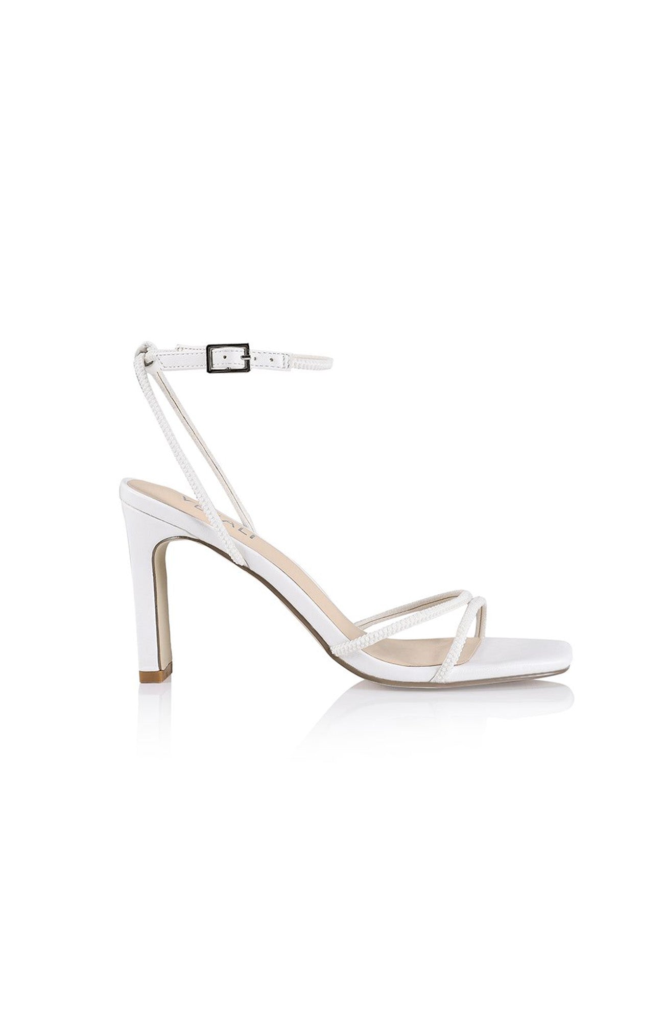 Kian Block Heel White Pearl