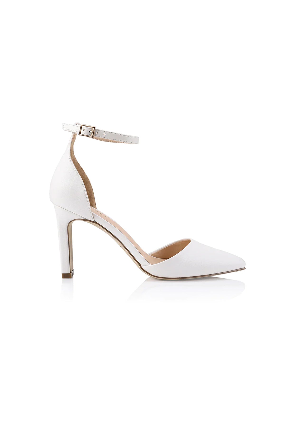 Kitra Closed Toe Heels - White Smooth – Verali Shoes