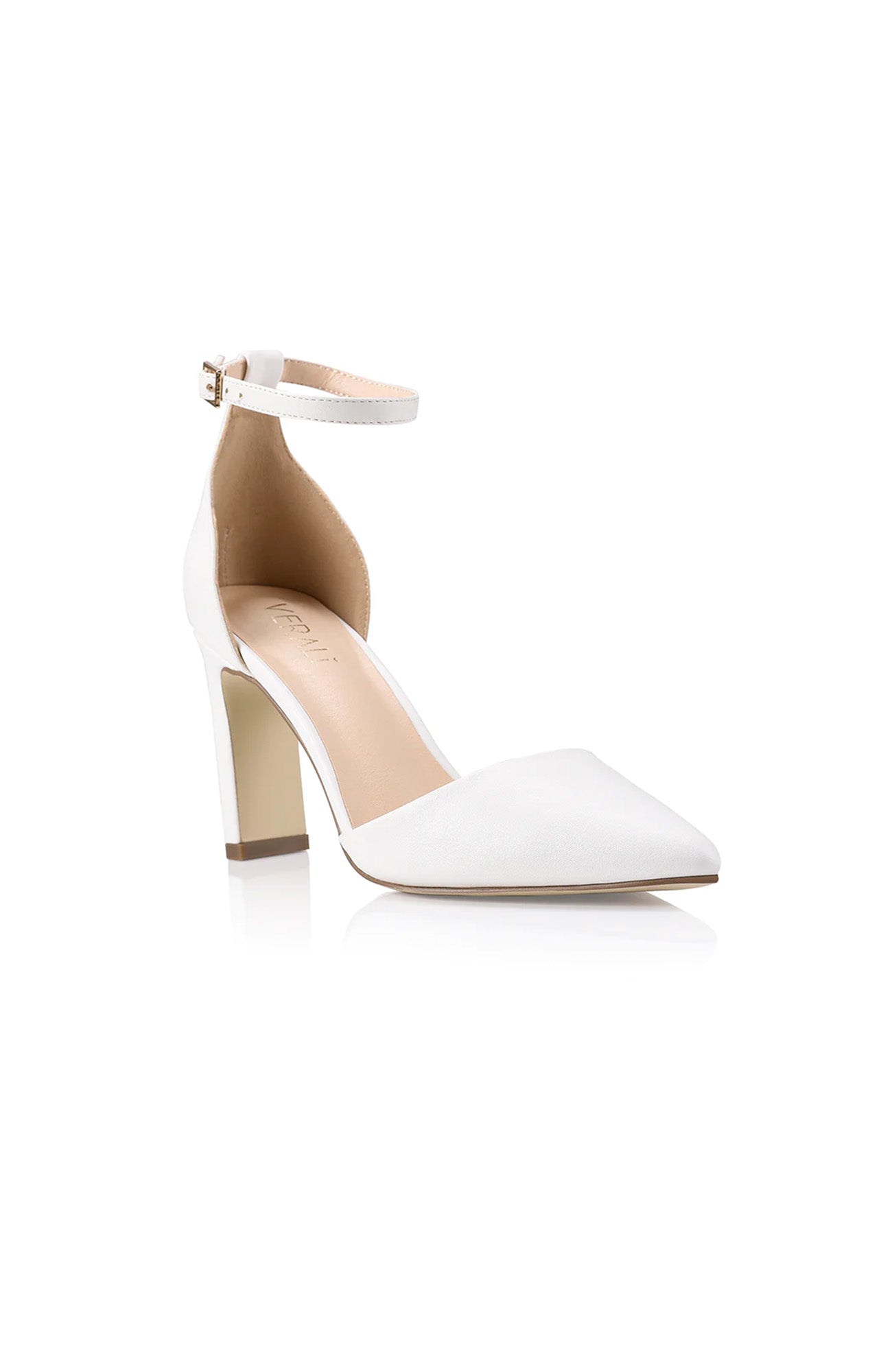 Kitra Closed Toe Heel White Smooth