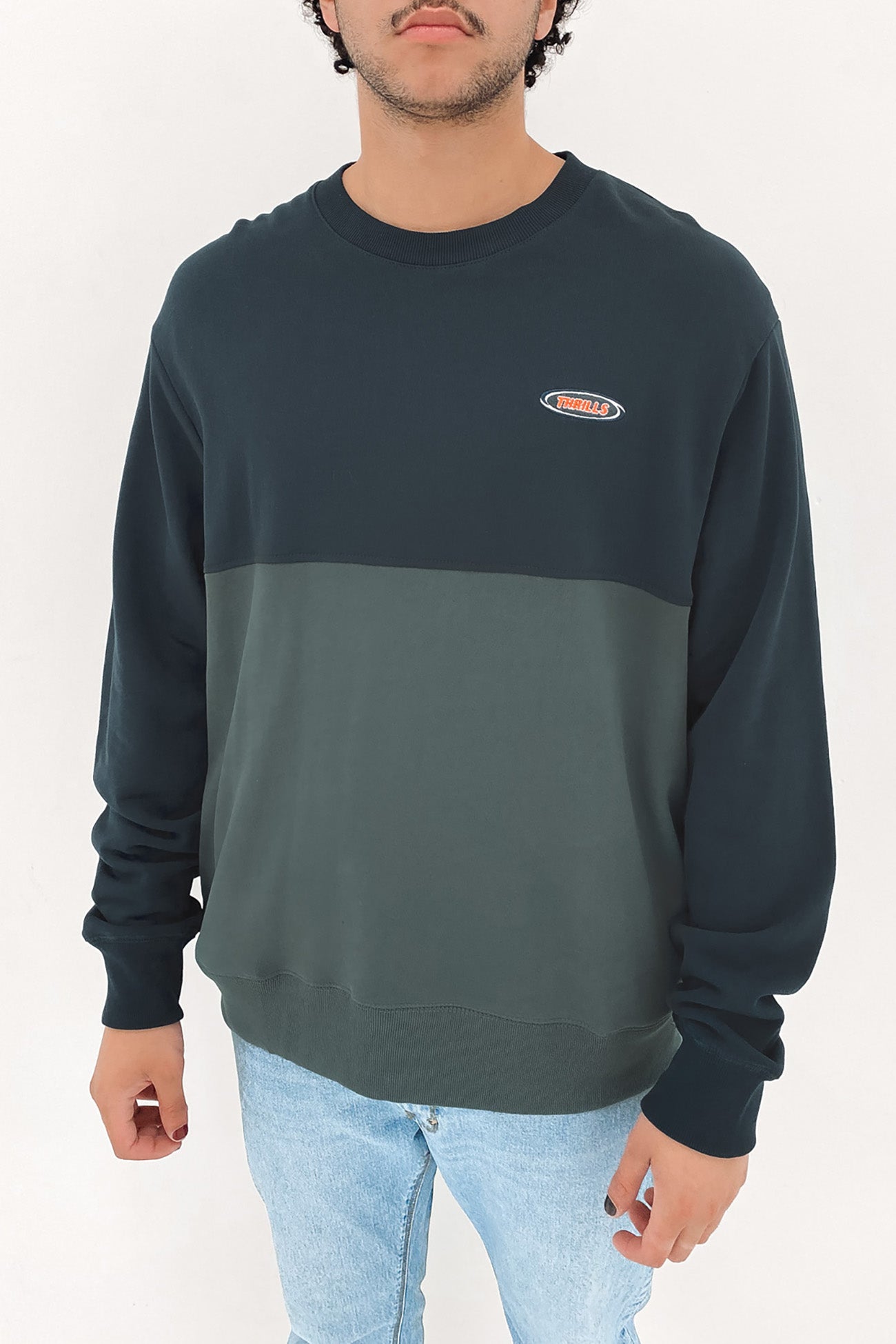 Knowledge Oversize Panel Crew Fleece Total Eclipse