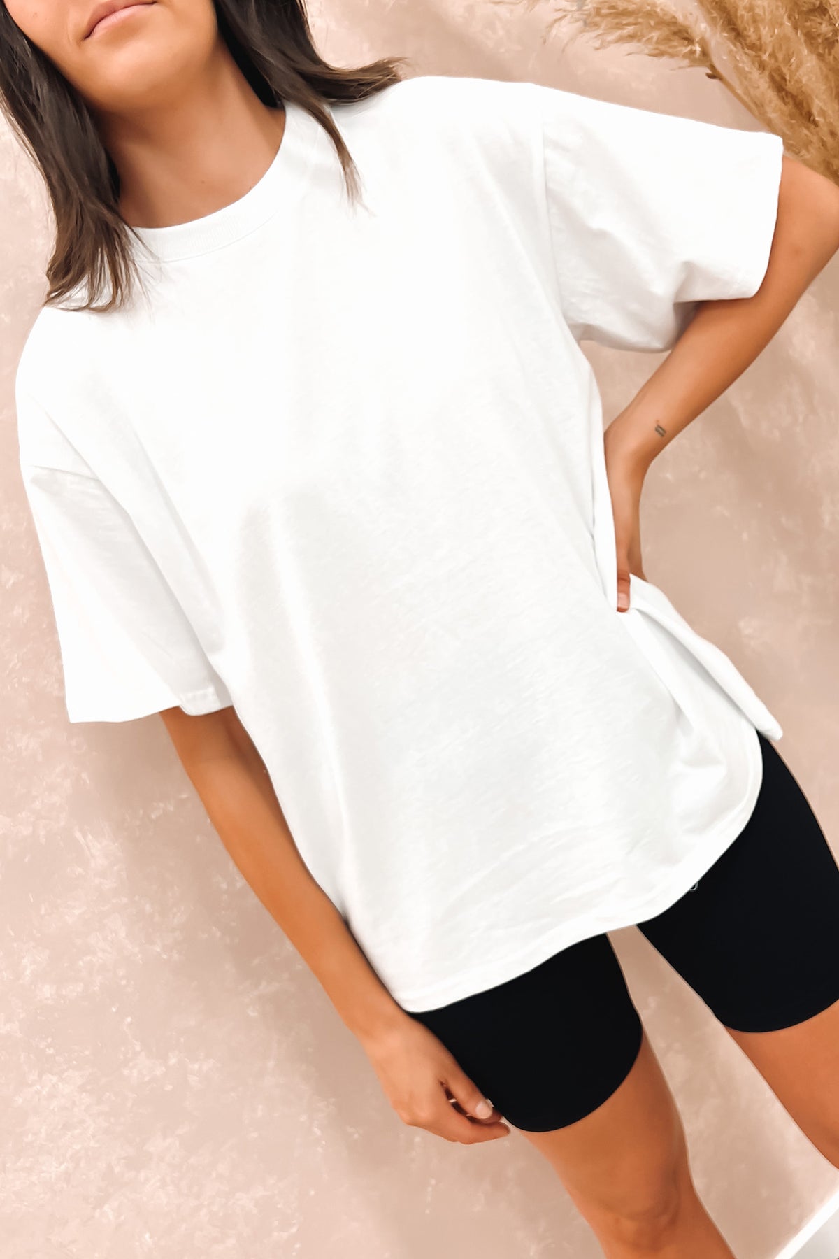 womens plain white oversized tee