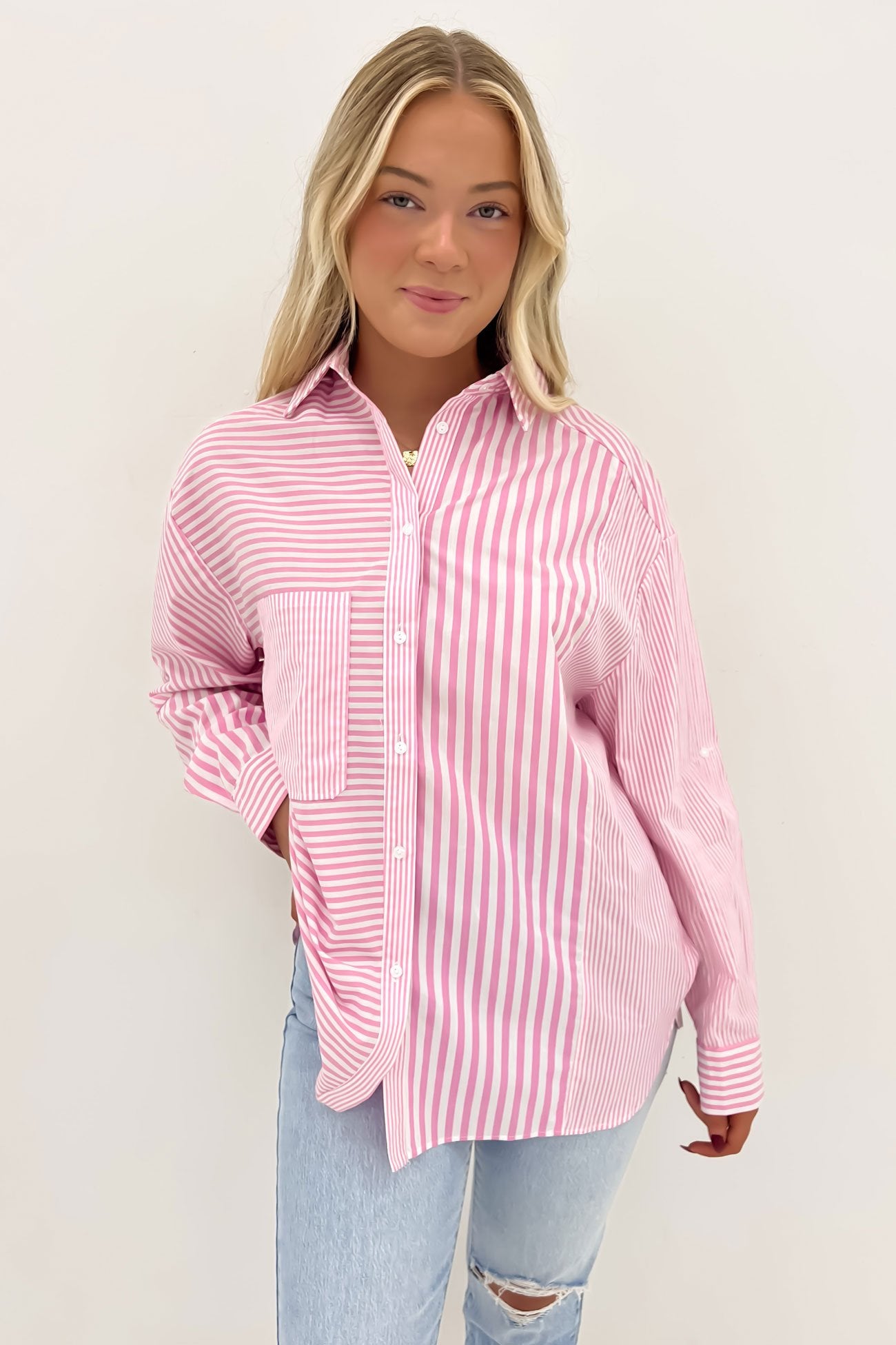 Kylen Shirt Pink Stripe