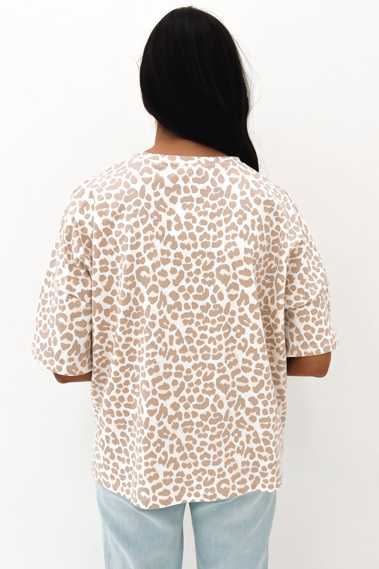 Lana Boxy Tee Nude Leopard