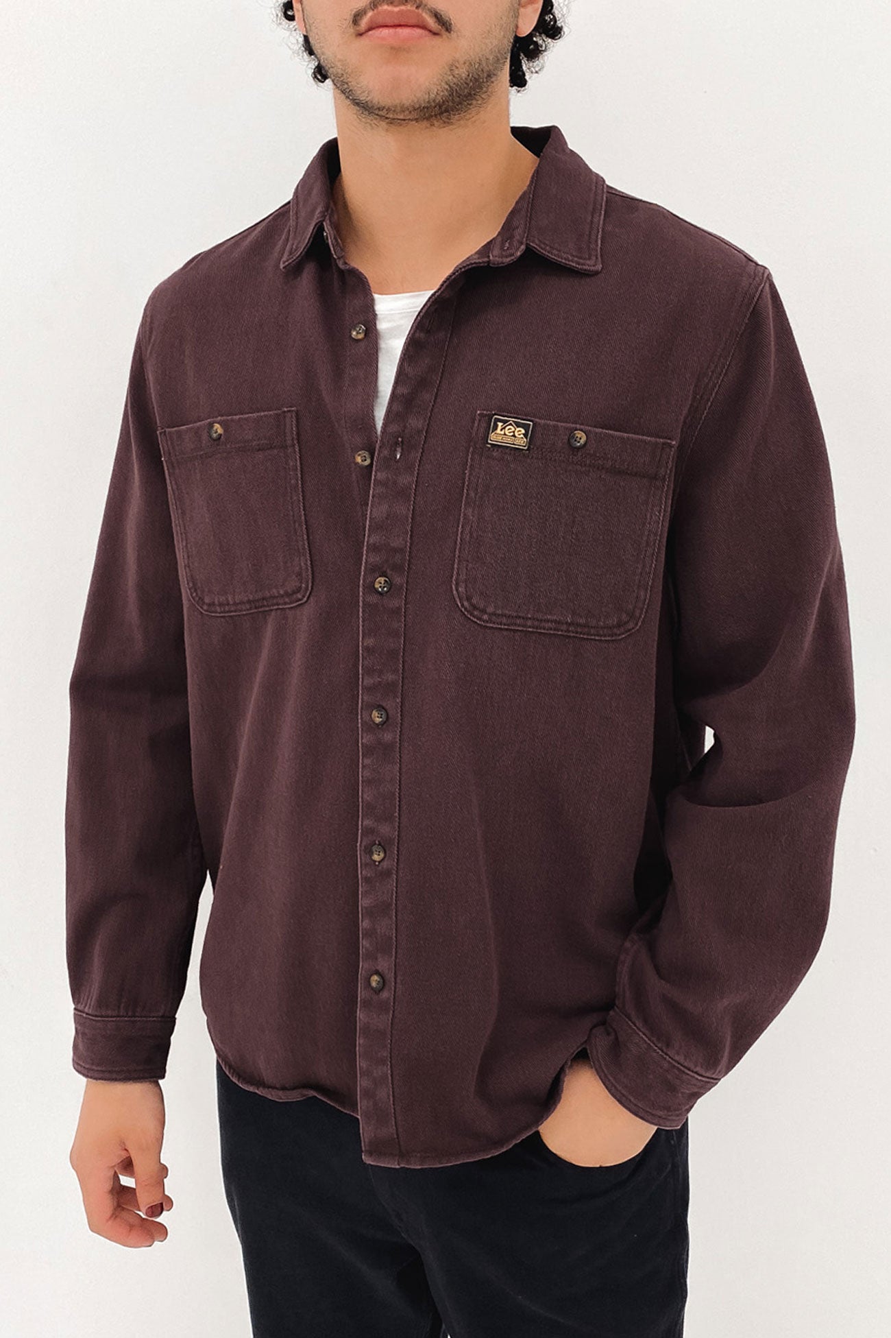 Lee Worker Shirt Concrete Purple