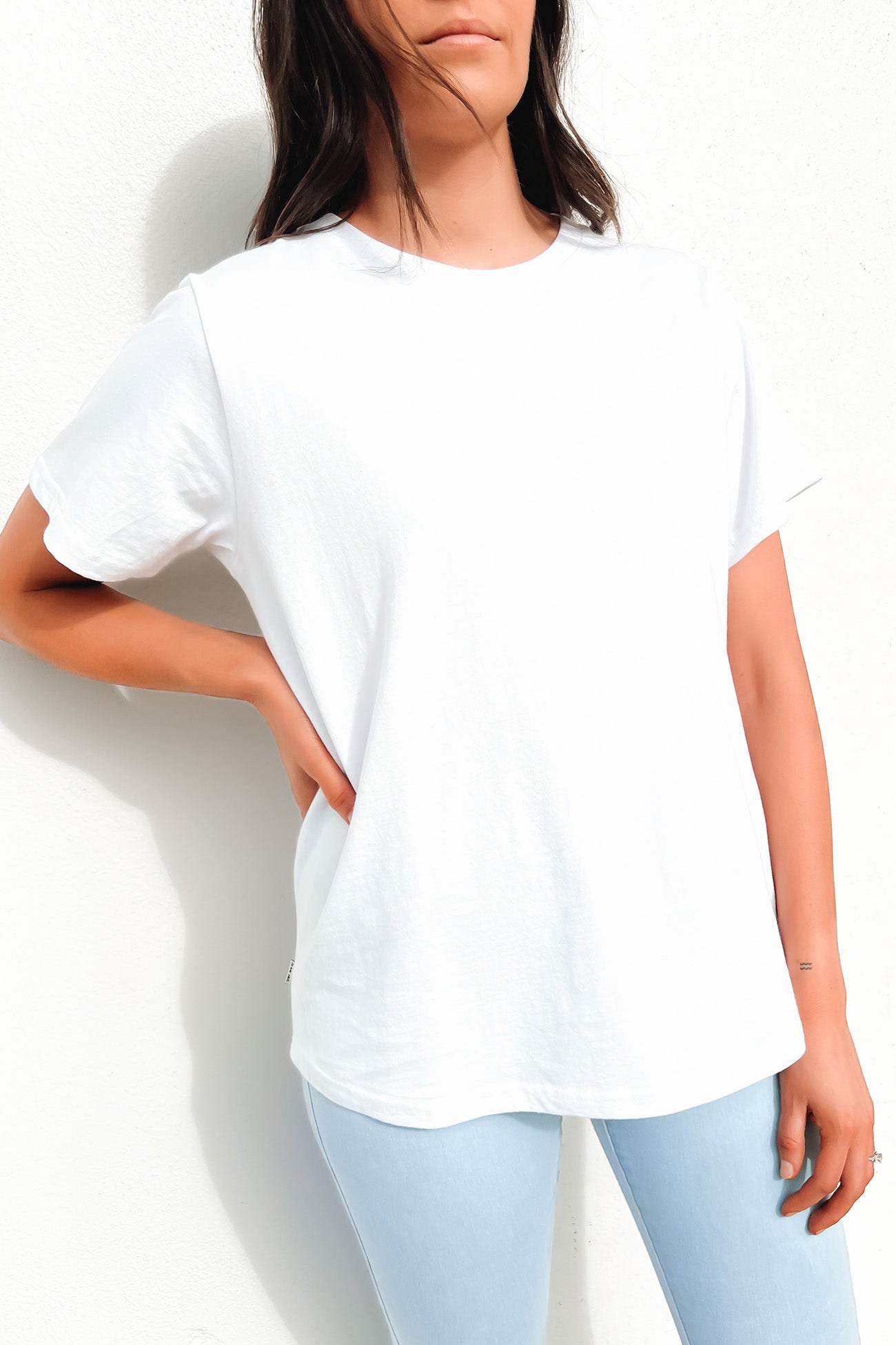 Leni Drop Tee White