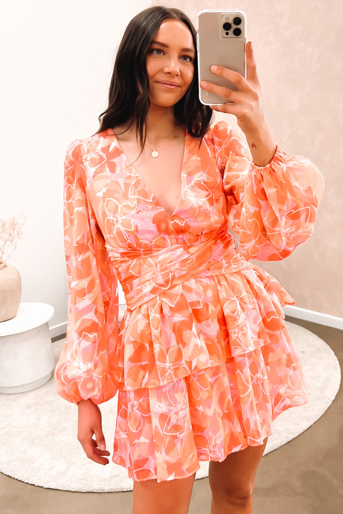 Libbi Mini Dress Orange Multi