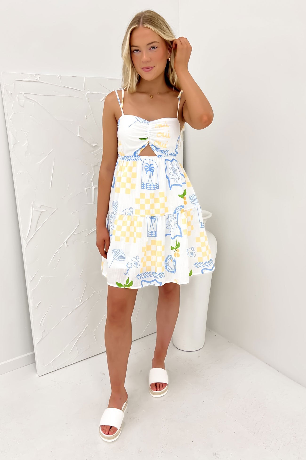 Lilli Mini Dress Blue Yellow Holiday