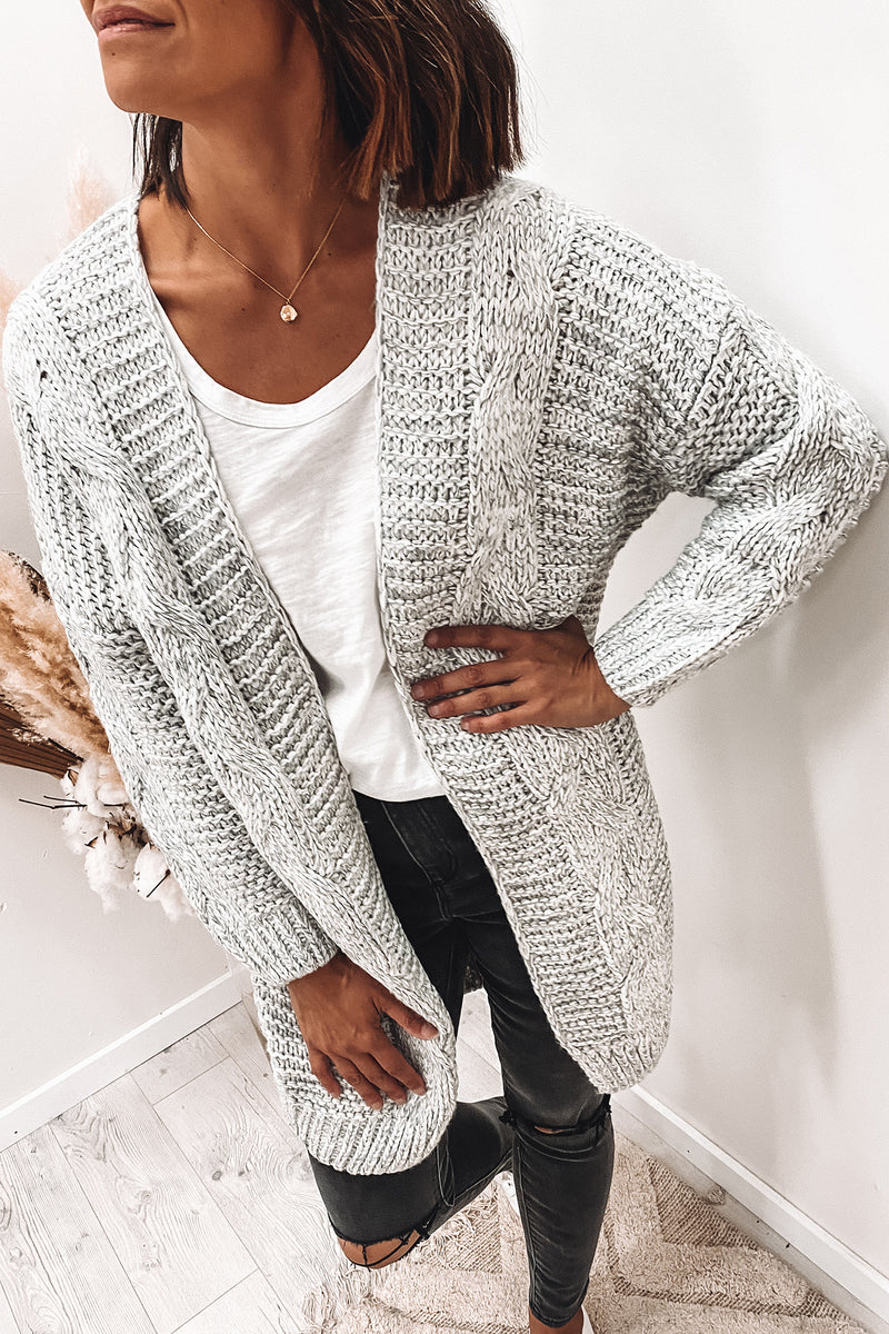 Gray clearance knit cardigan