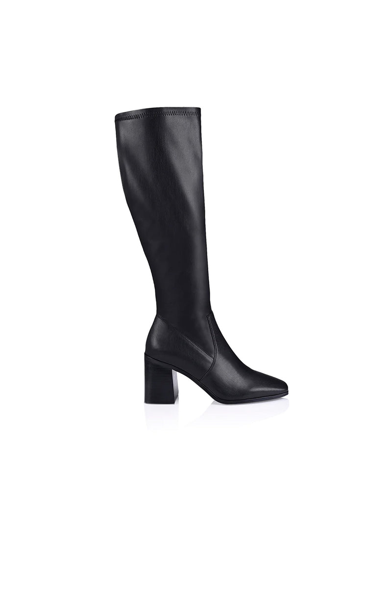 Linden Tall Boot Black Smooth