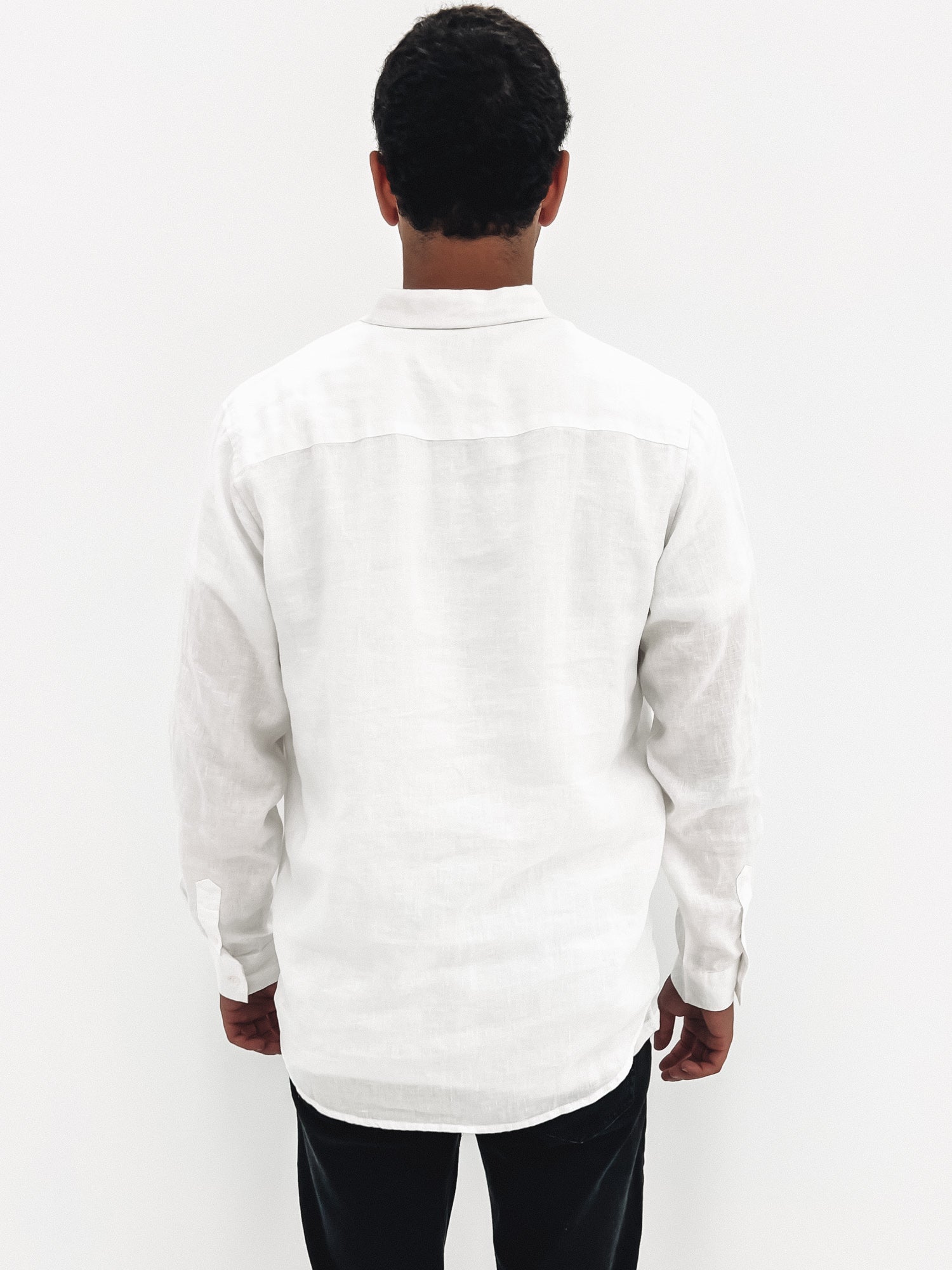 Linen Long Sleeve Shirt White