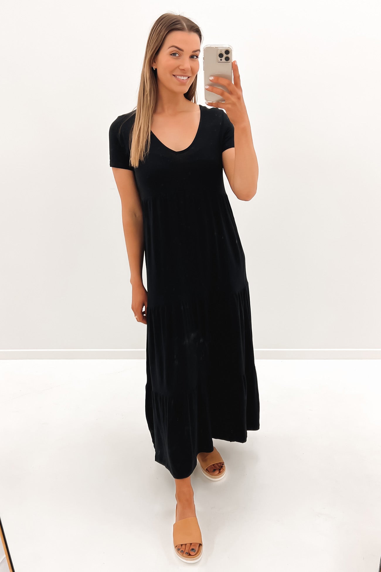 Lola Tiered Dress Black