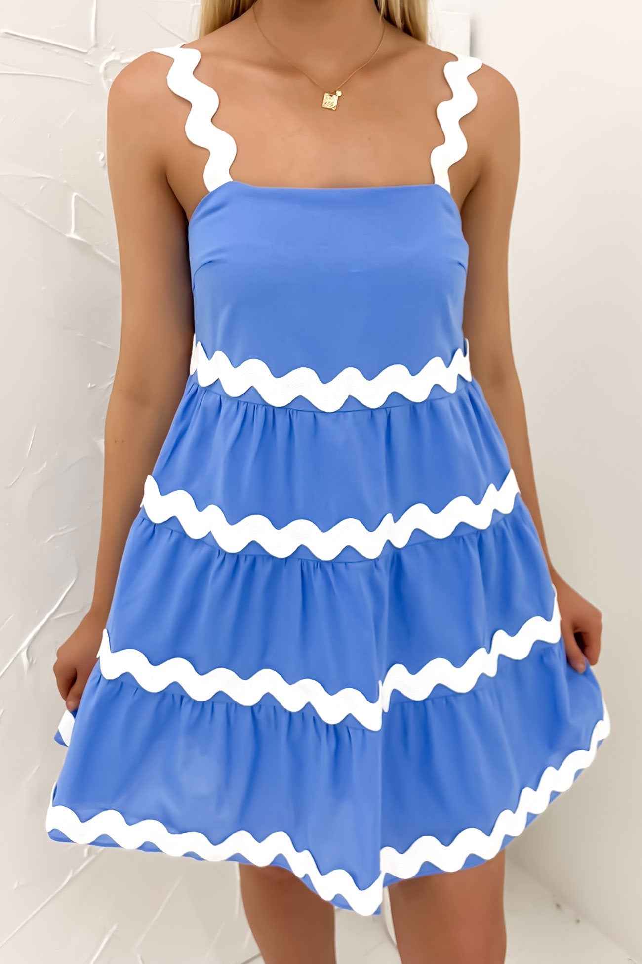 Lorenzo Mini Dress Blue White