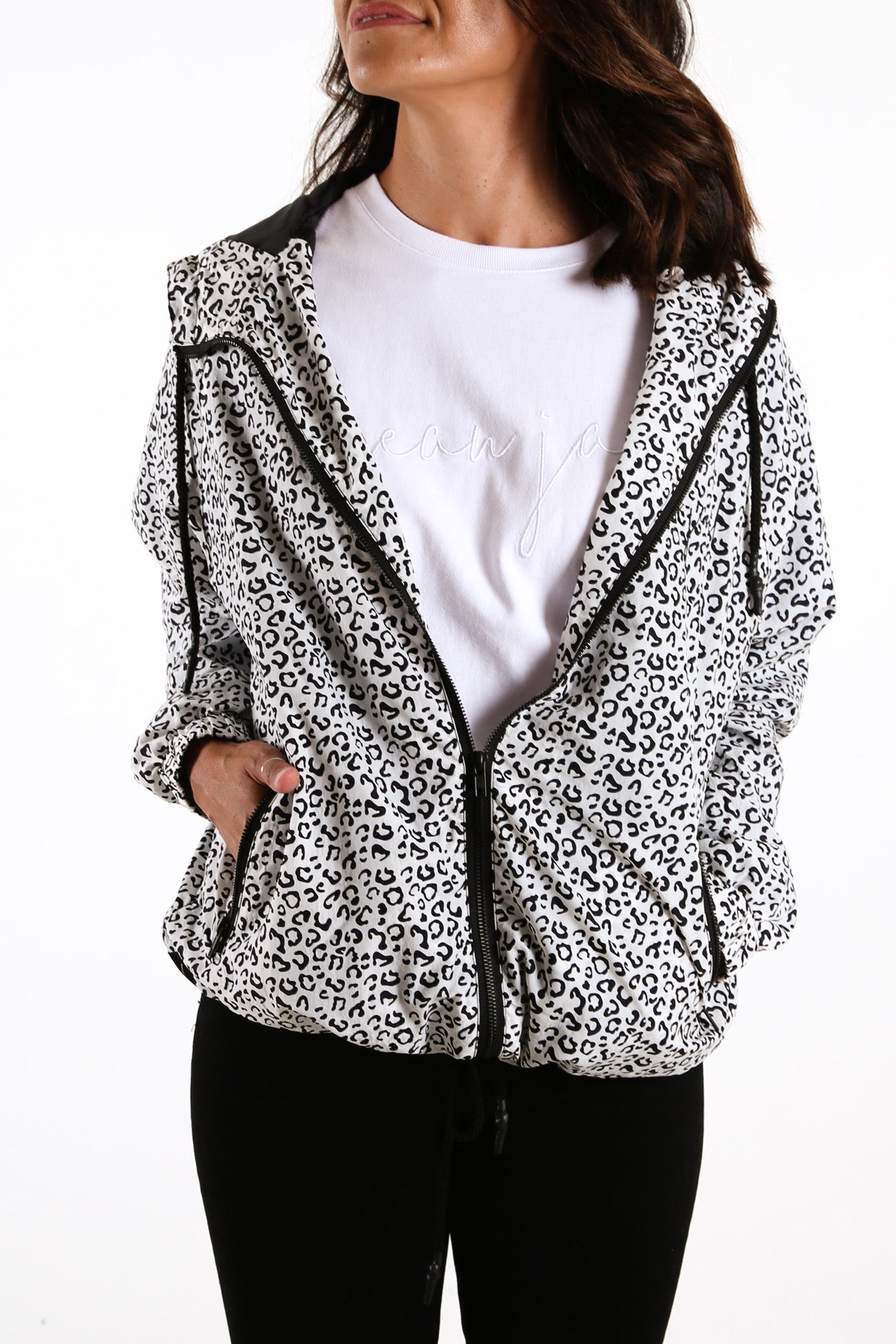 Luxe Leopard Spray Jacket Black