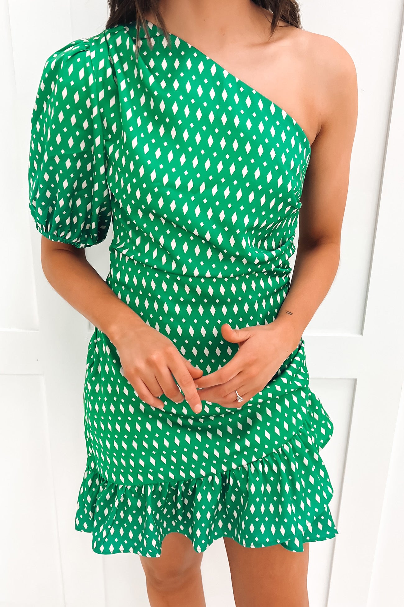 Mackenzie Mini Dress Green White