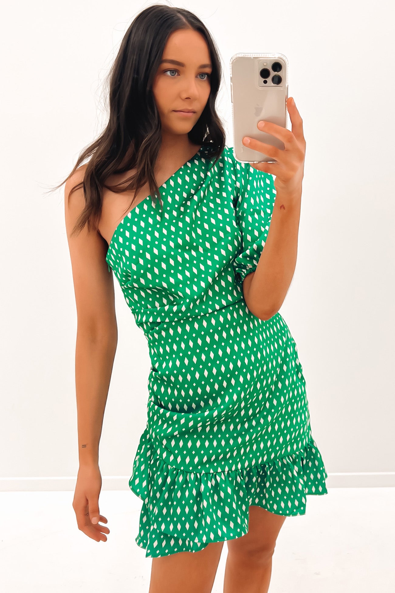 Mackenzie Mini Dress Green White