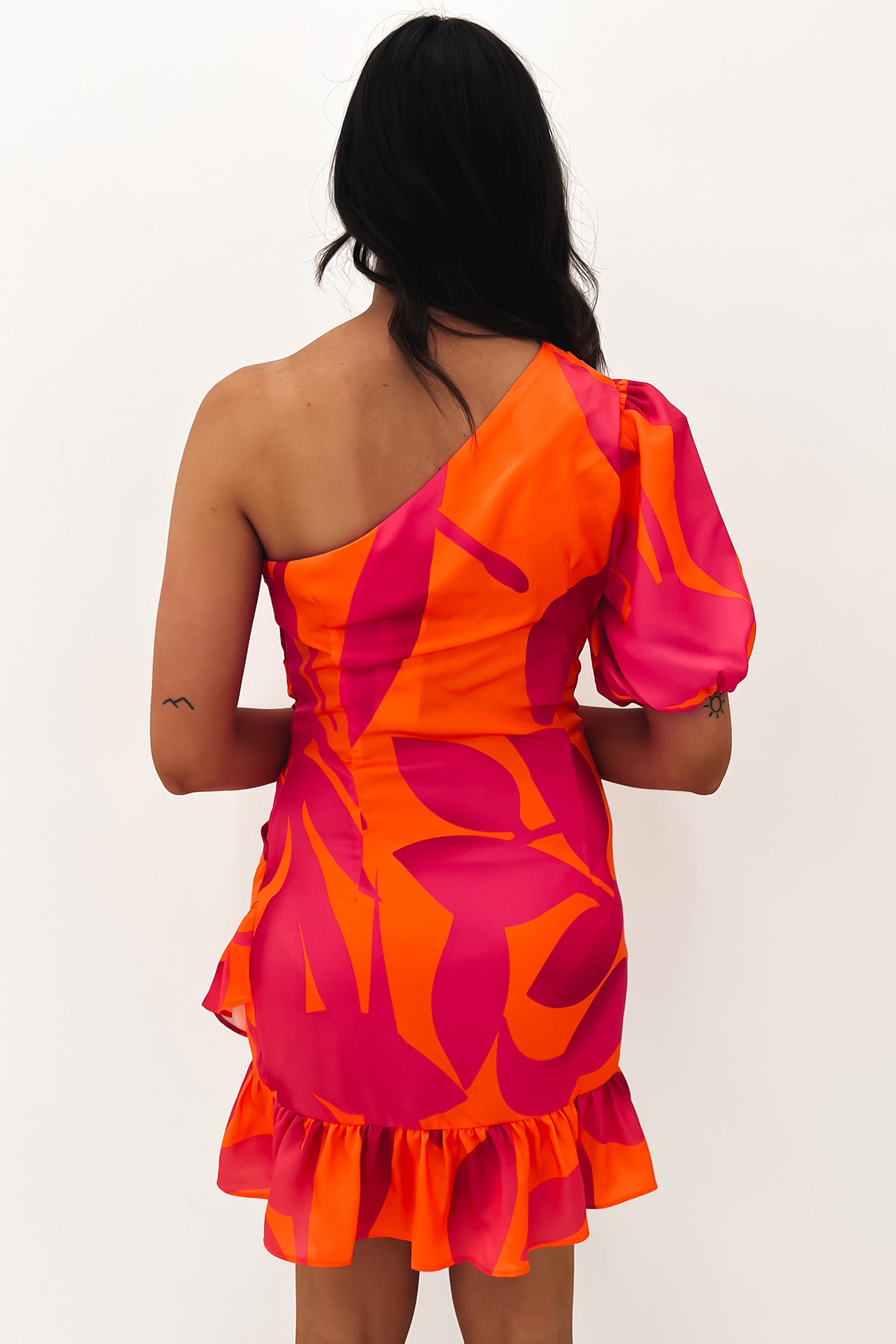 Mackenzie Mini Dress Orange Hot Pink