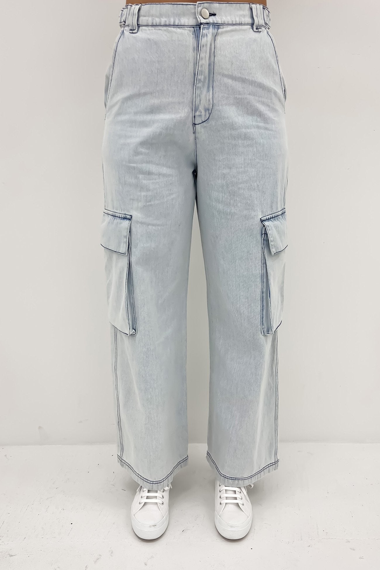 Maisy Cargo Pant Denim Blue