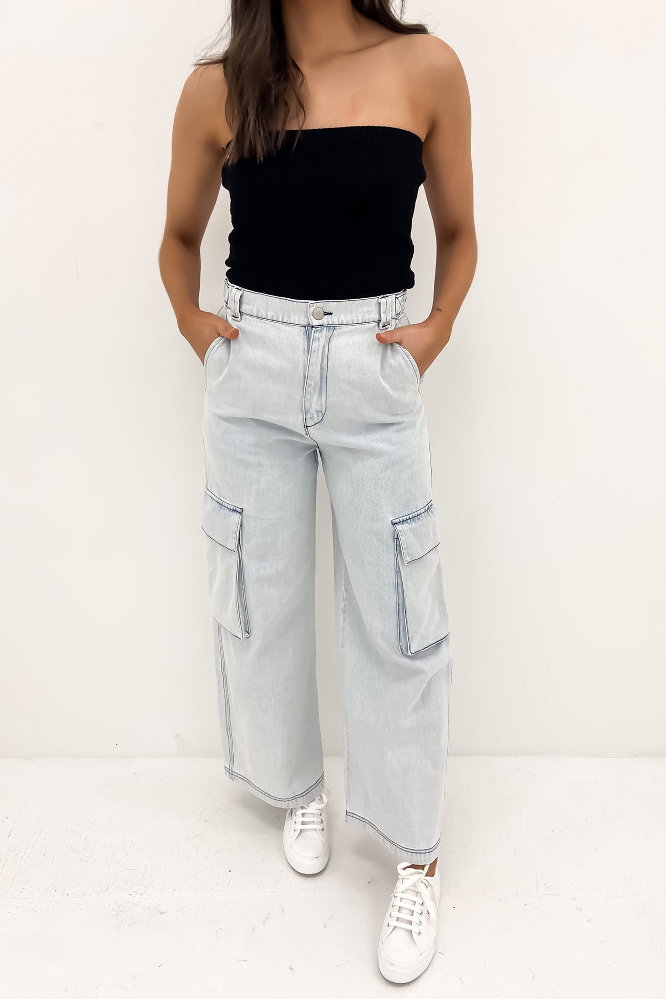 Maisy Cargo Pant Denim Blue