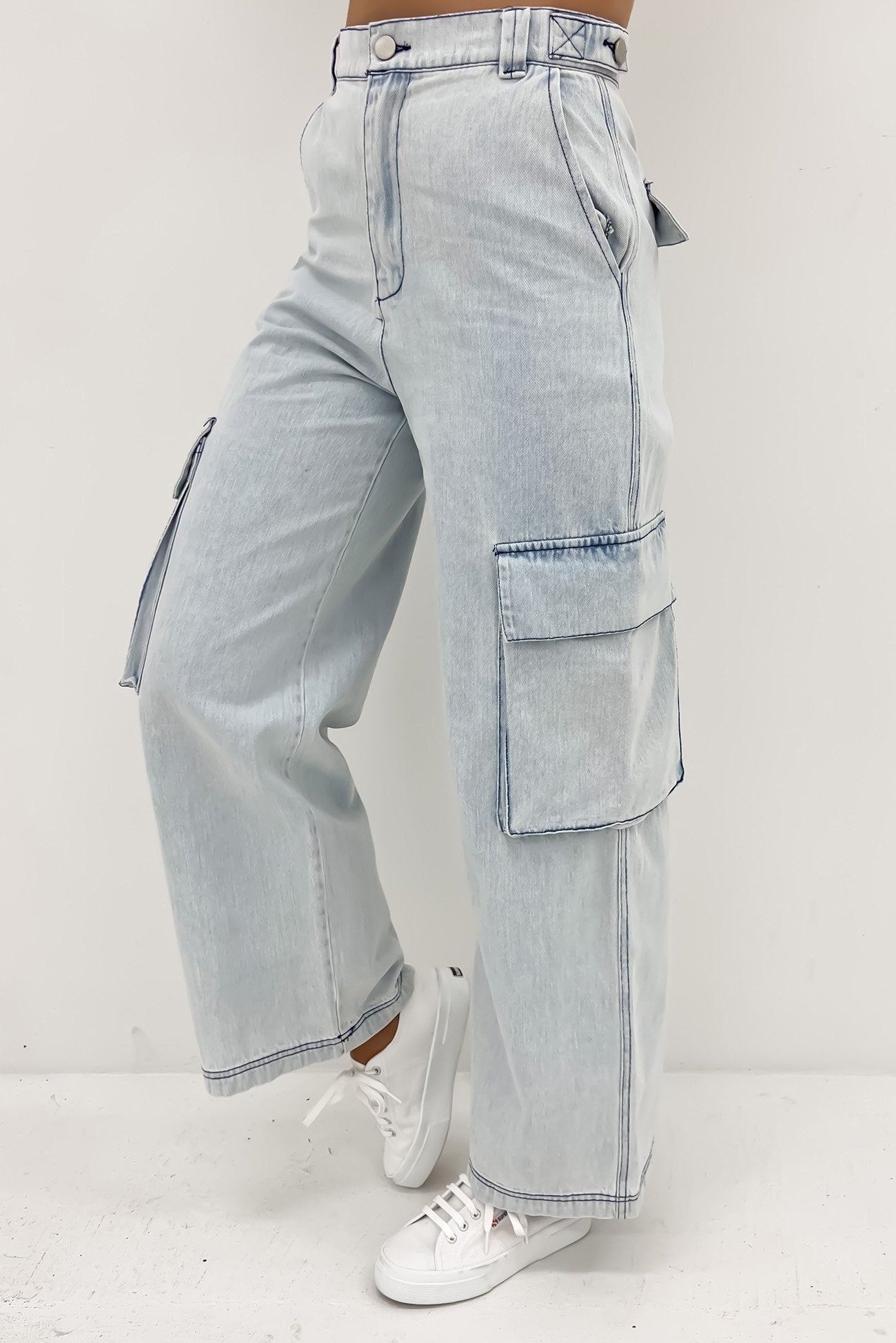 Maisy Cargo Pant Denim Blue