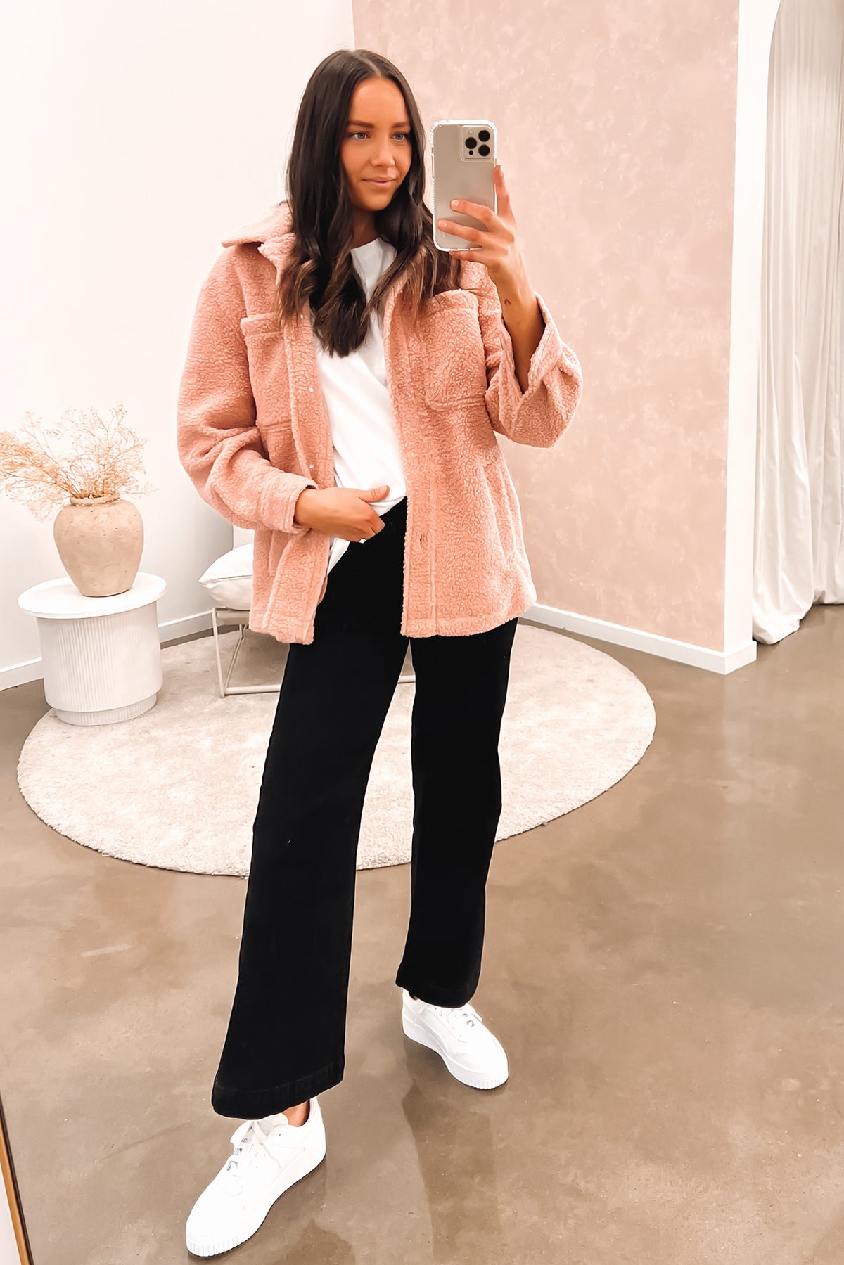 Maisy Sherpa Jacket Blush Jean Jail