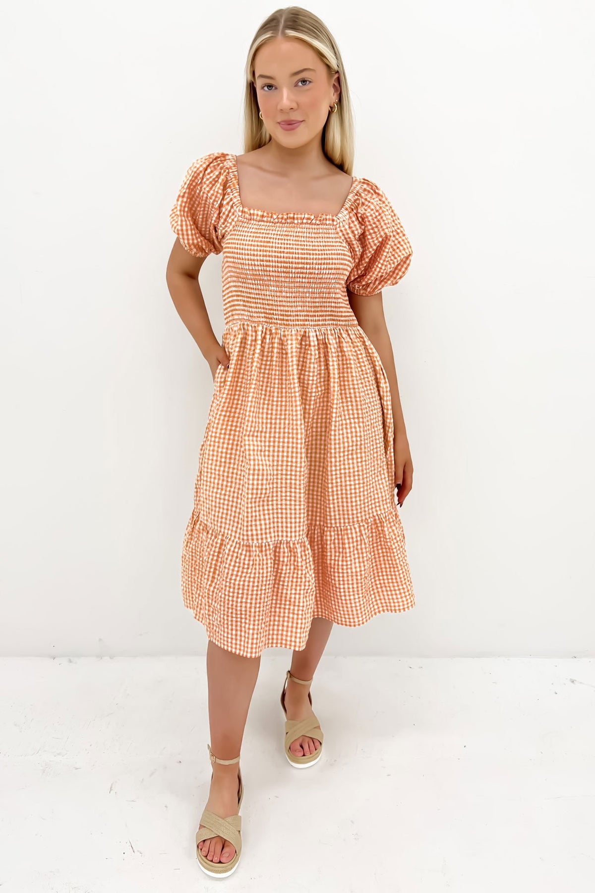 Mango gingham clearance dress