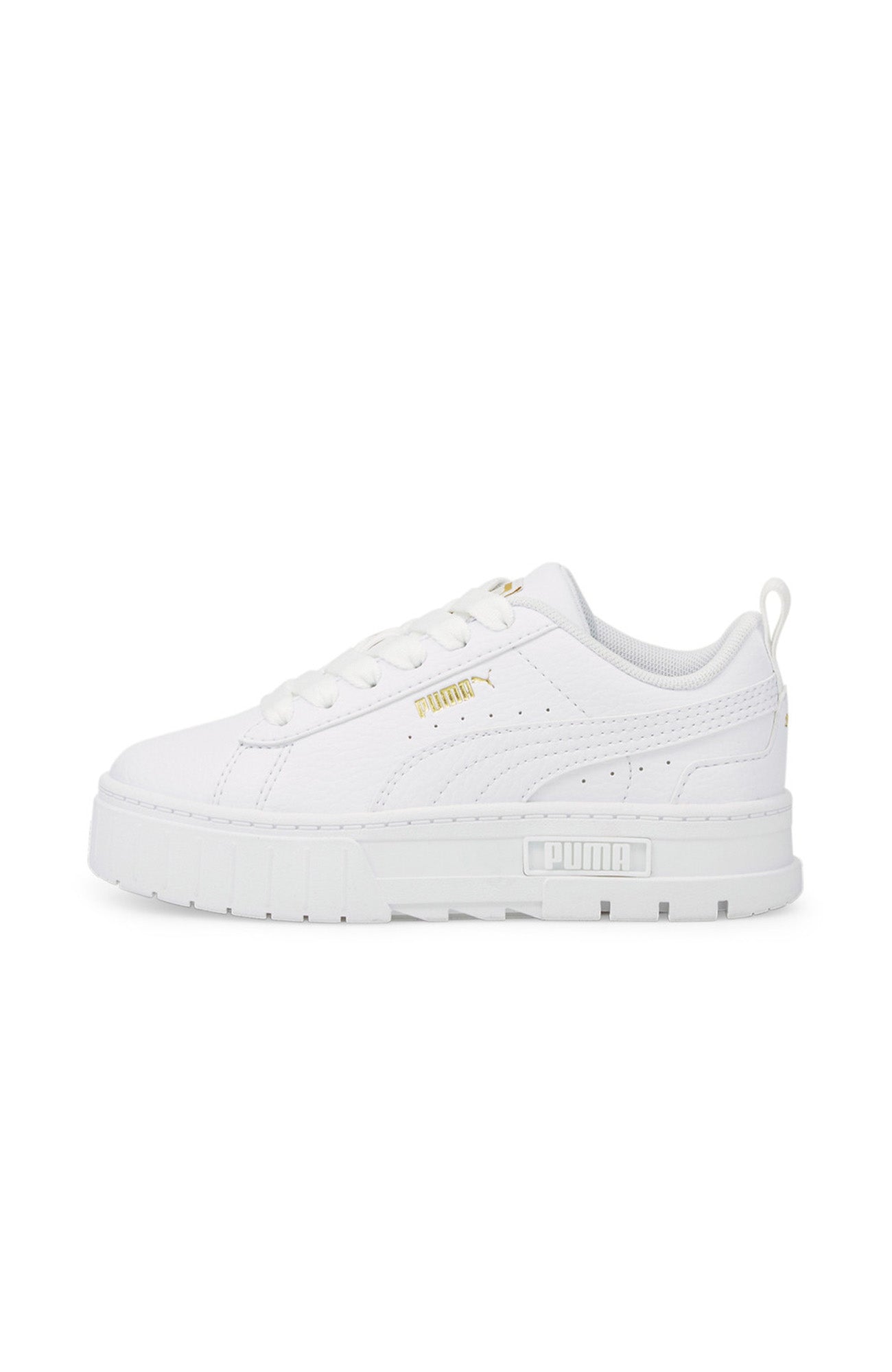 Mayze Leather Kids Sneaker Puma White Puma Team Gold