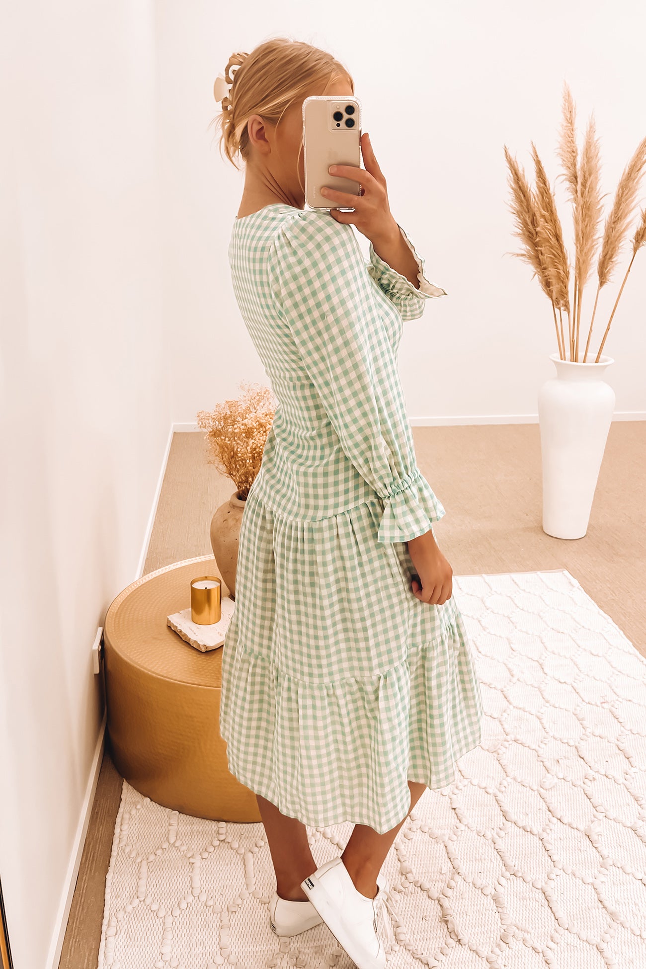 Meeka Midi Dress Blue Check