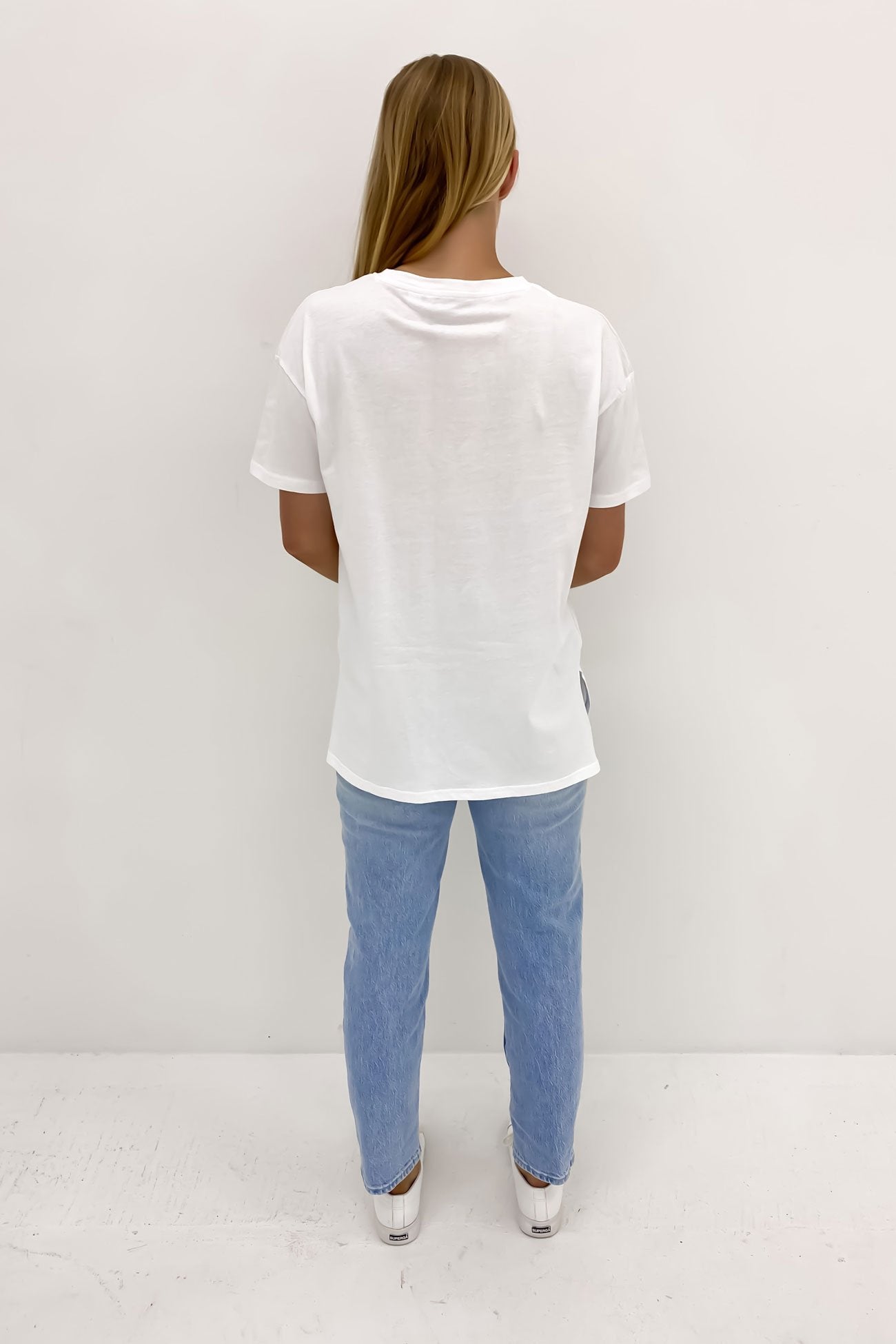 Mia Split Hem Tee White