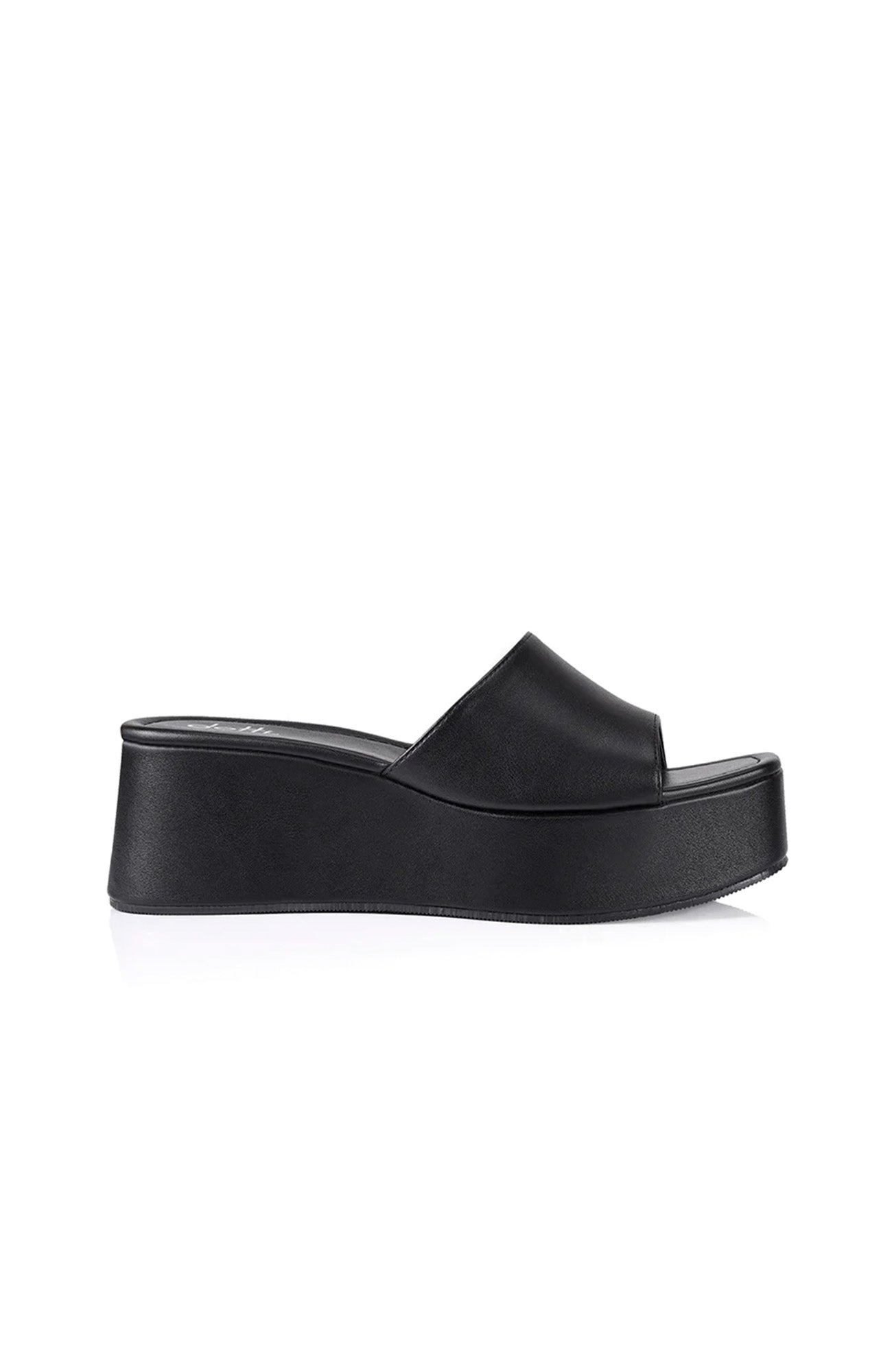 Millie Flatform Slides Black Smooth