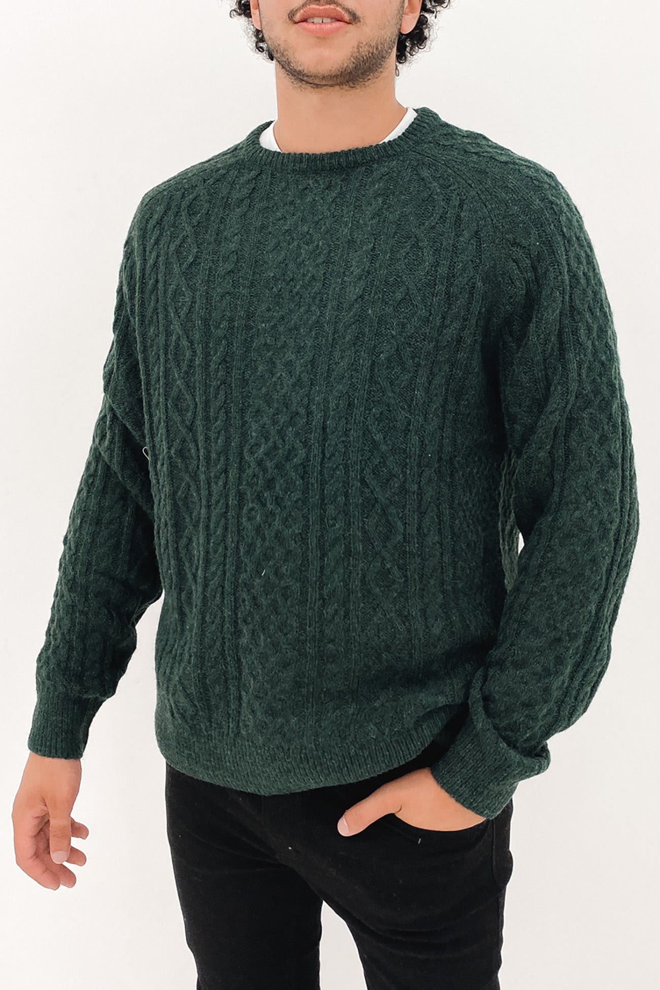 Mohair Fishermans Knit Pine