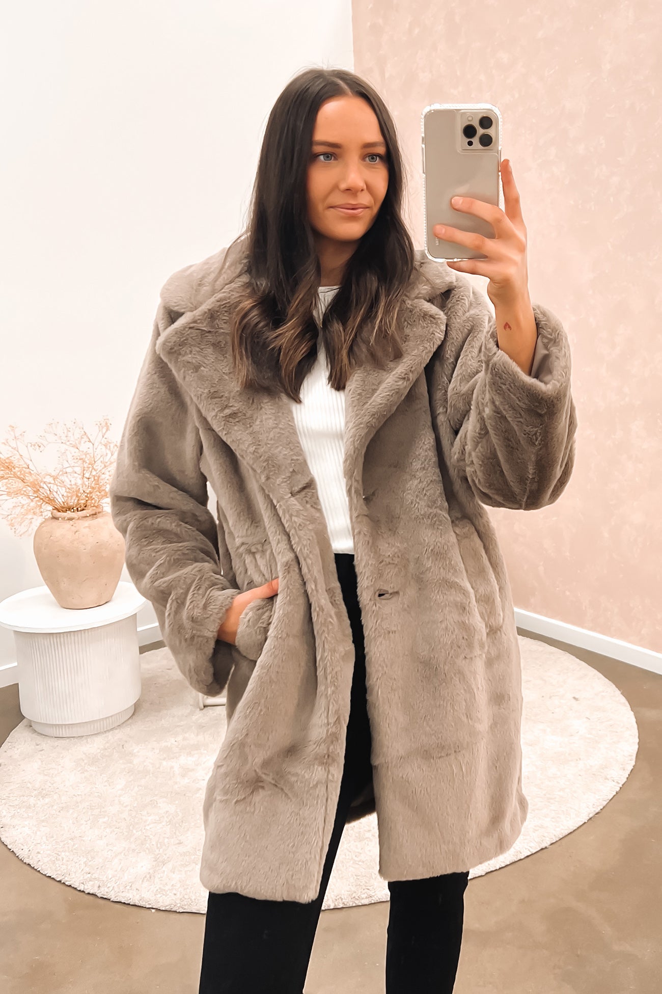 Molly Fur Coat Tan