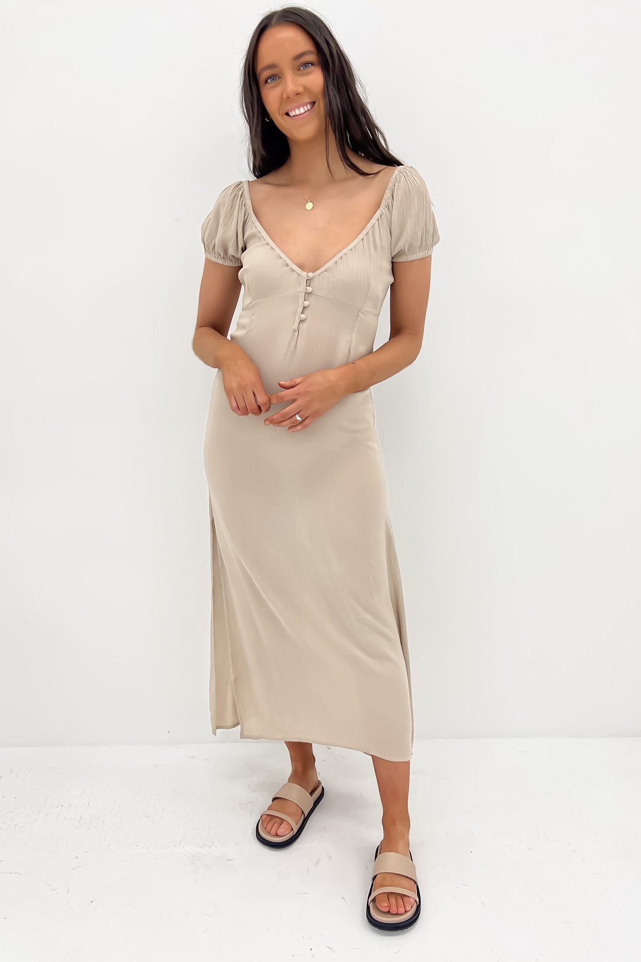 Moonblast Maxi Dress Taupe