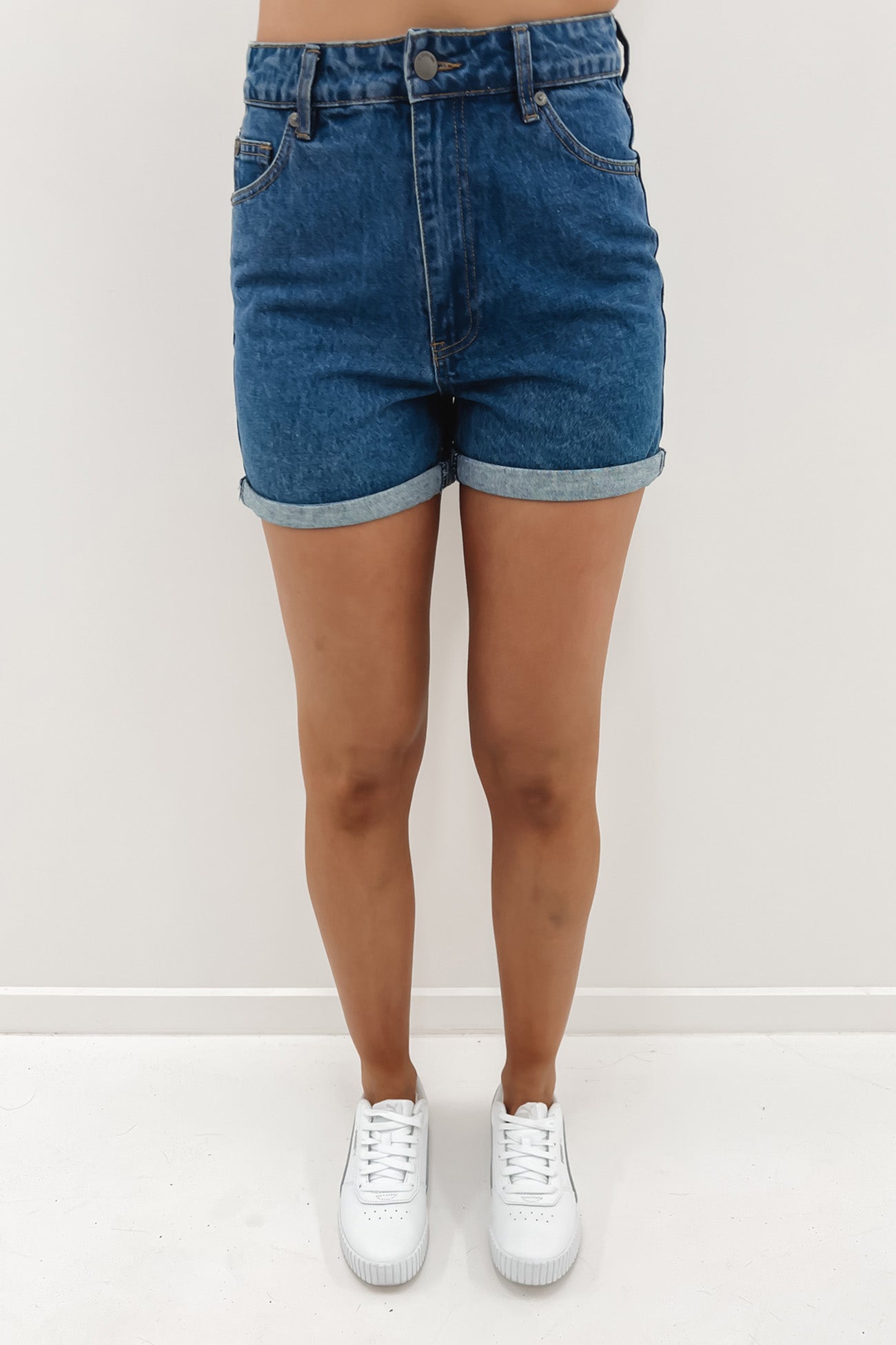 Morgan Mom Denim Short Light Blue