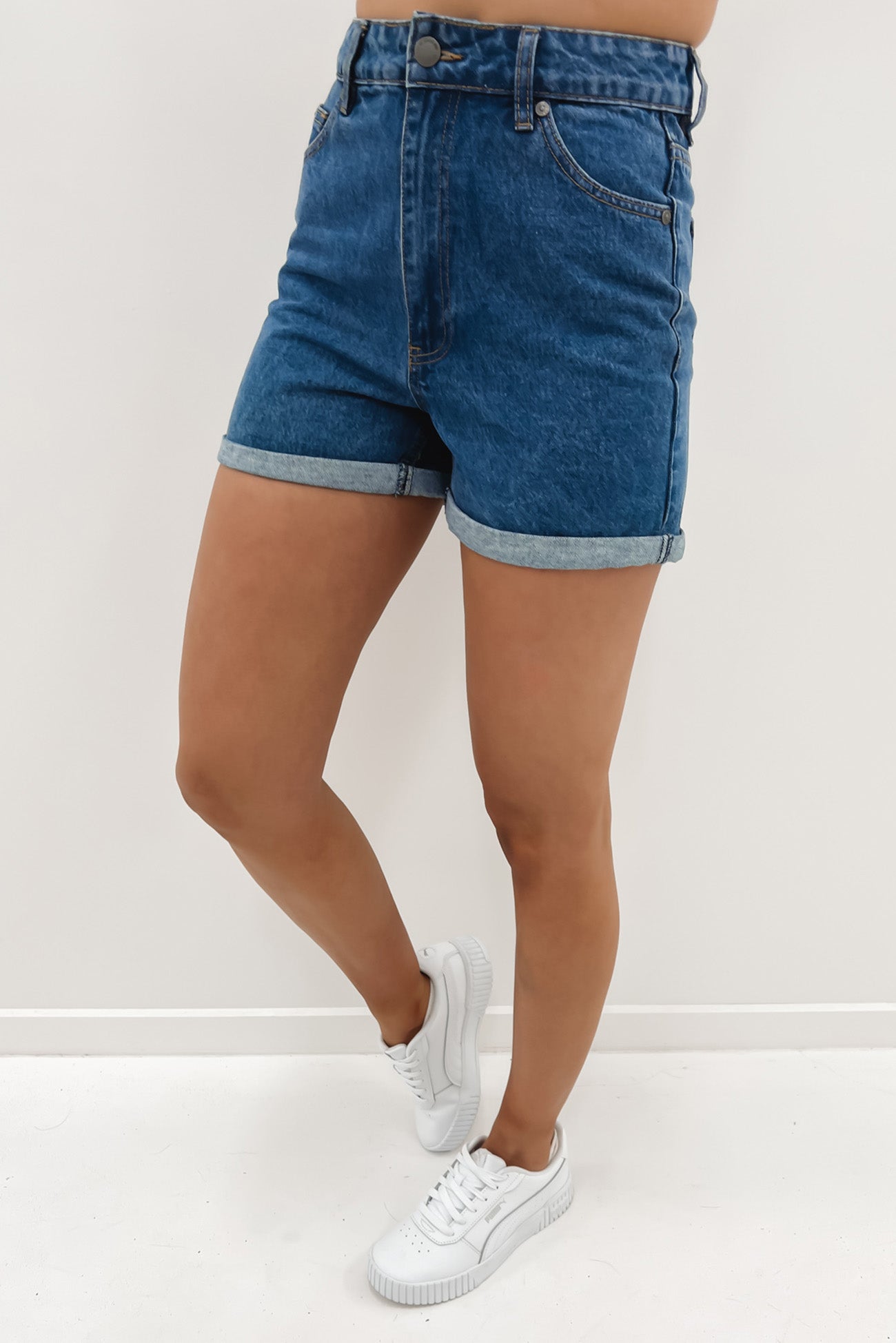 Morgan Mom Denim Short Light Blue