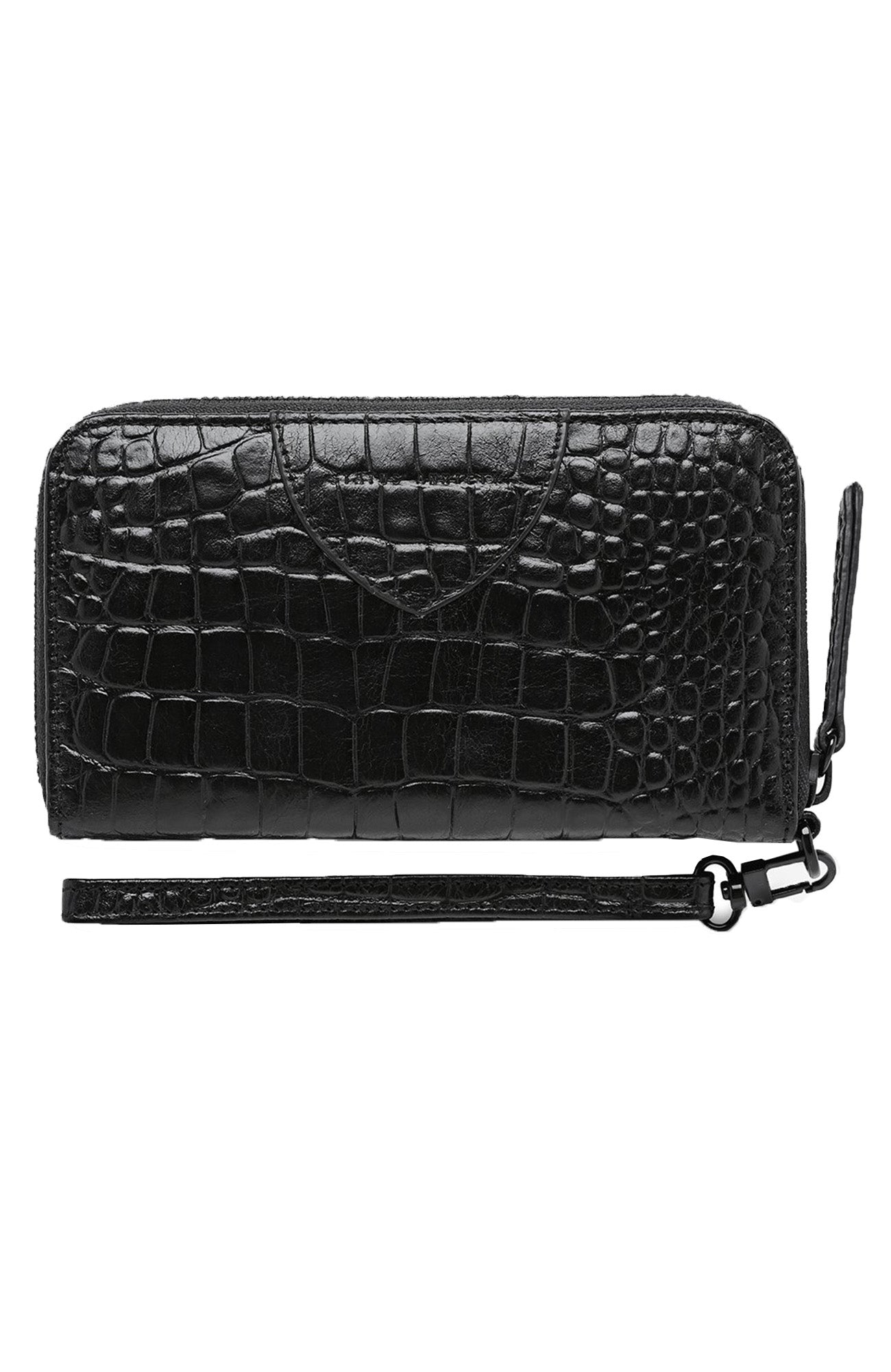 Moving On Wallet Black Croc Emboss