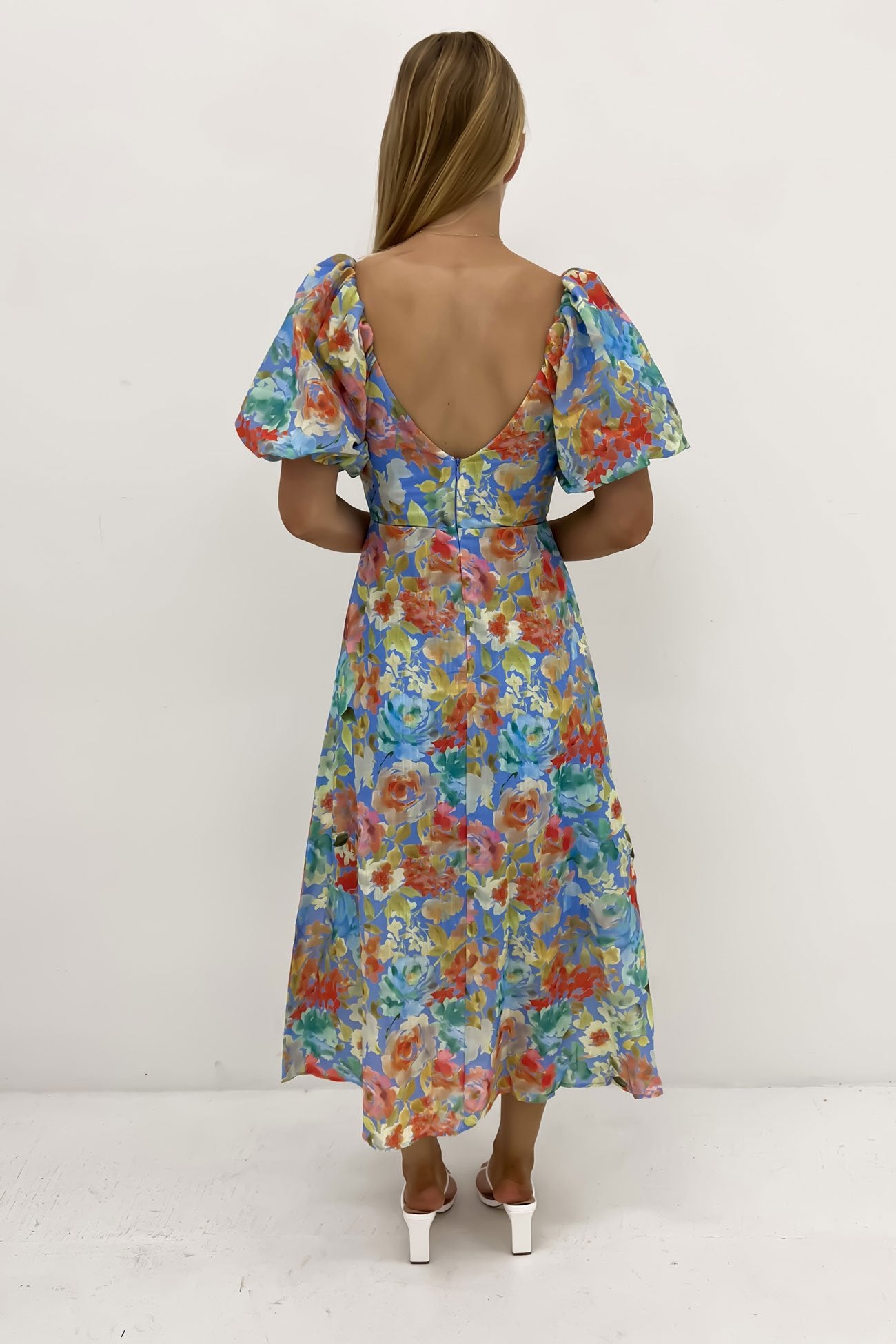 Mylah Midi Dress Blue Rose