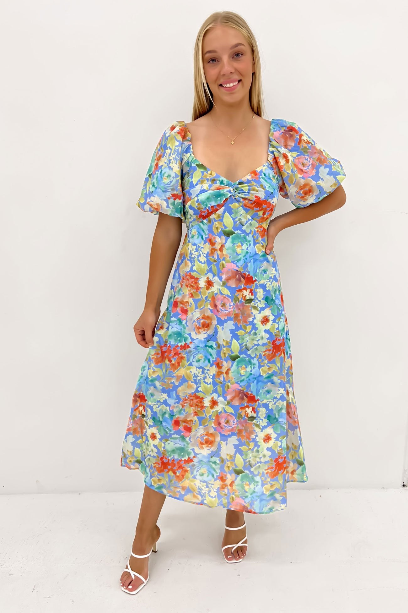 Mylah Midi Dress Blue Rose