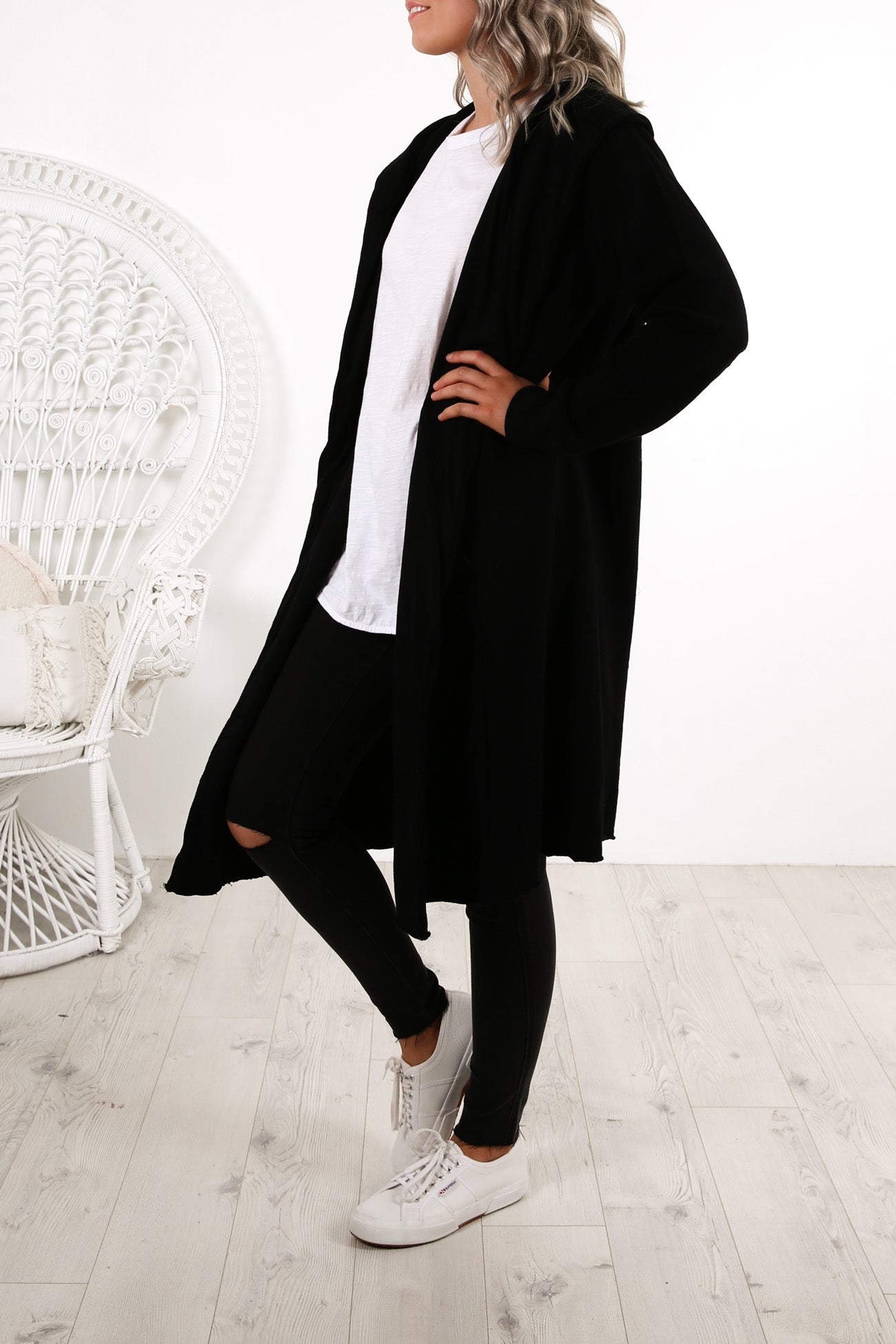 Naomi Hooded Cardigan Black