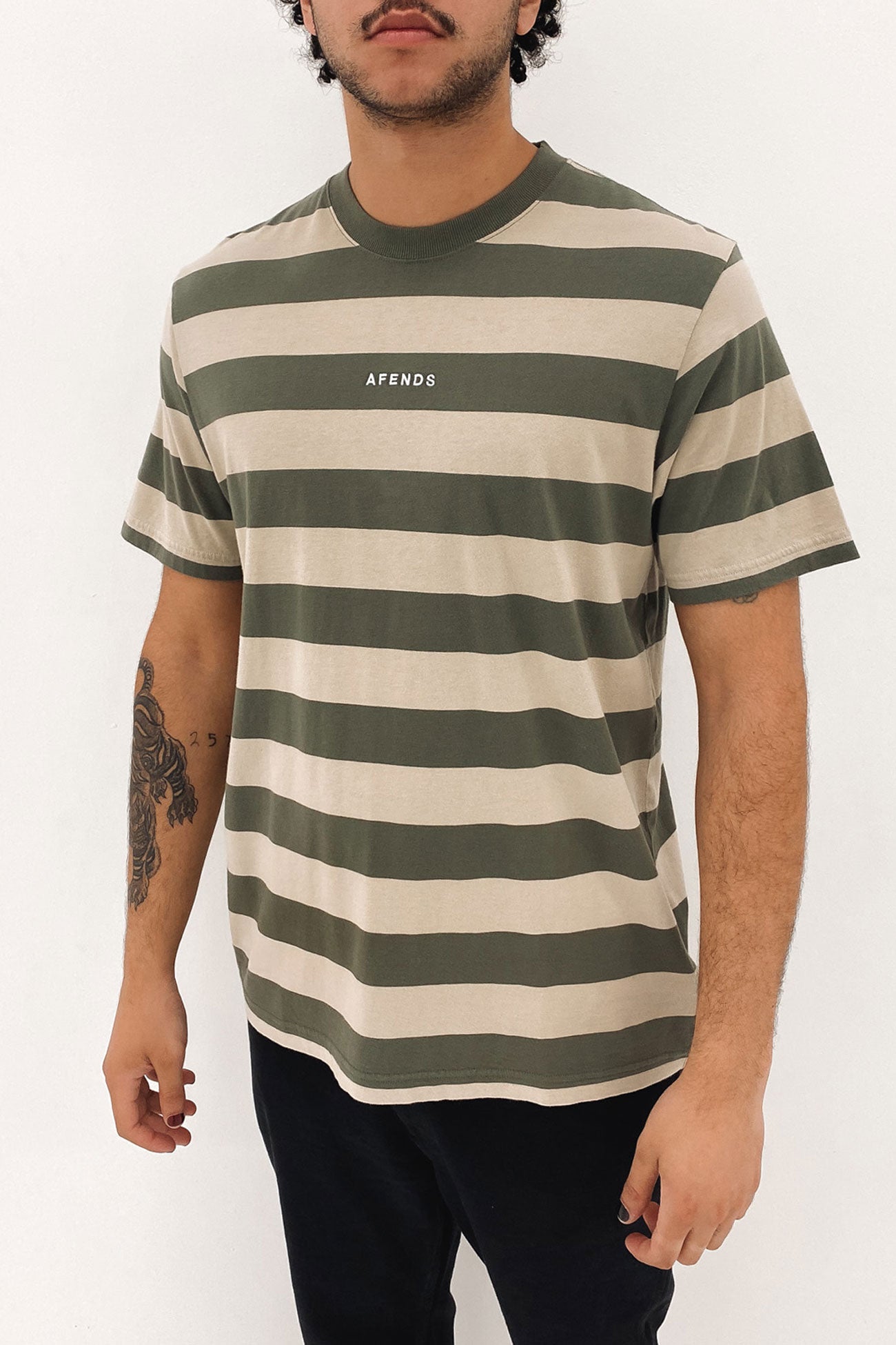 Needle Recycled Stripe Retro Fit Tee Cypress Stripe