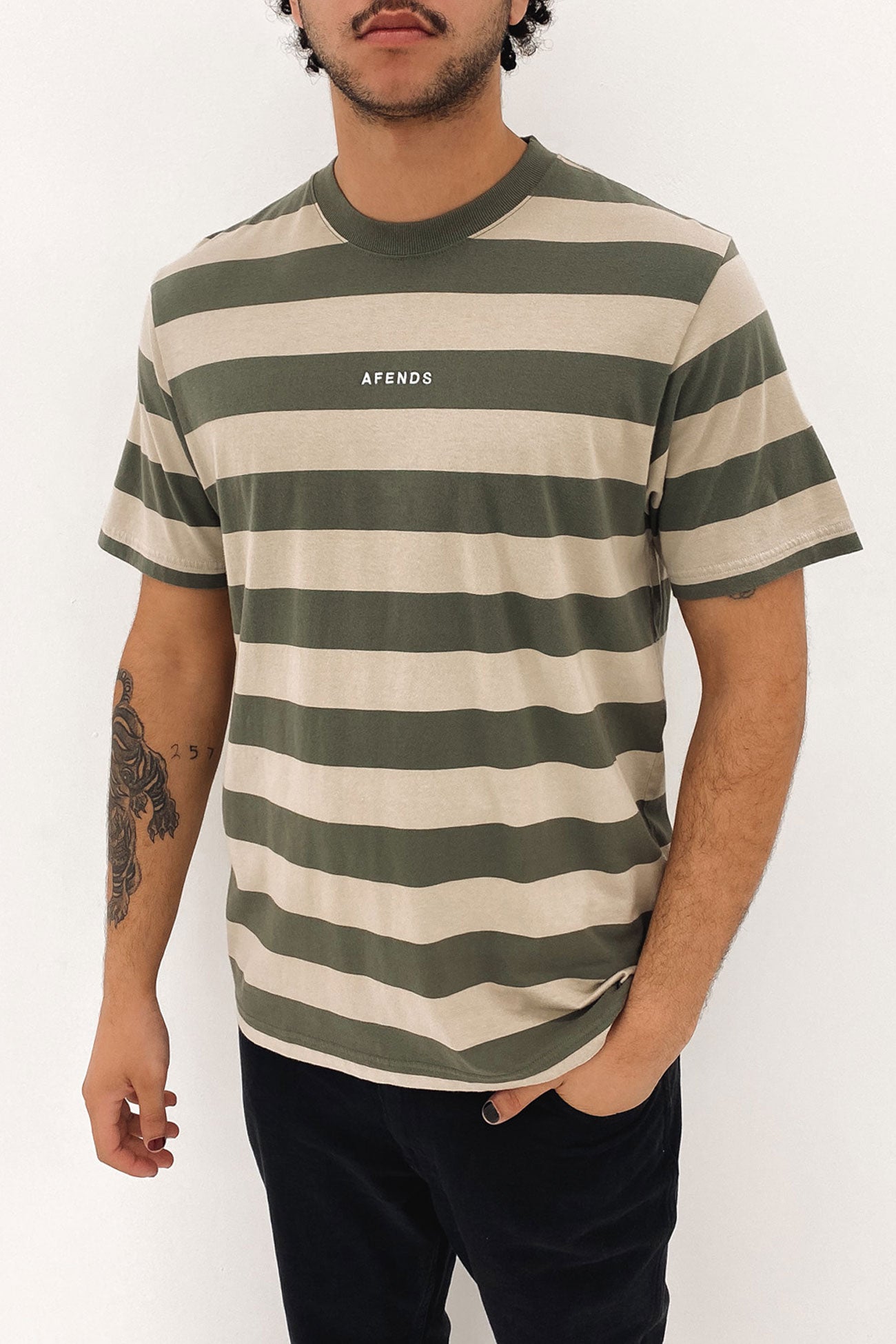 Needle Recycled Stripe Retro Fit Tee Cypress Stripe