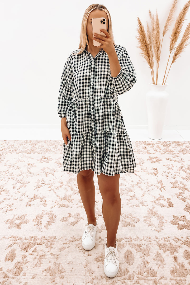 Black gingham hot sale mini dress