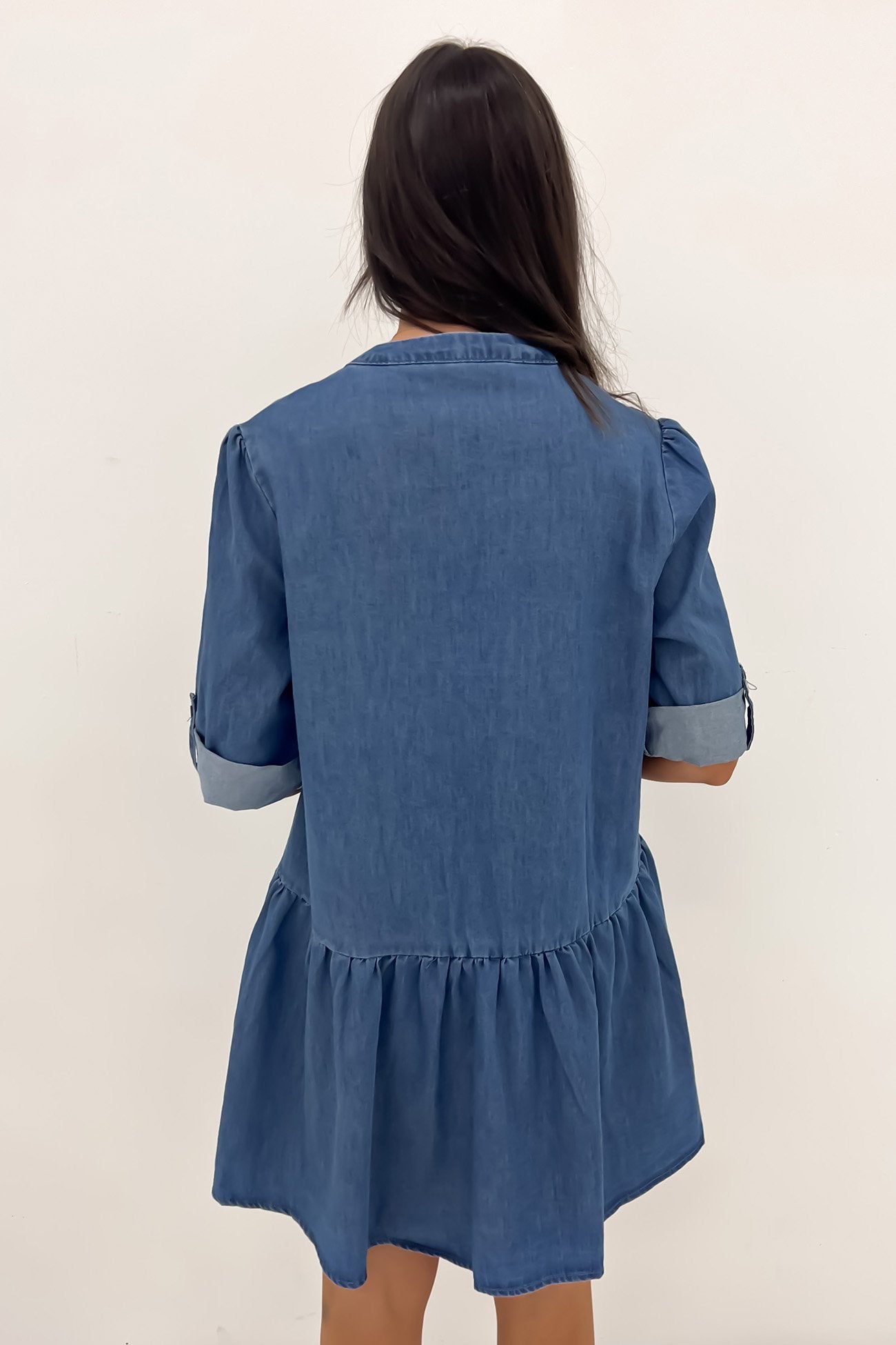 Niomie Denim Mini Dress Mid Blue