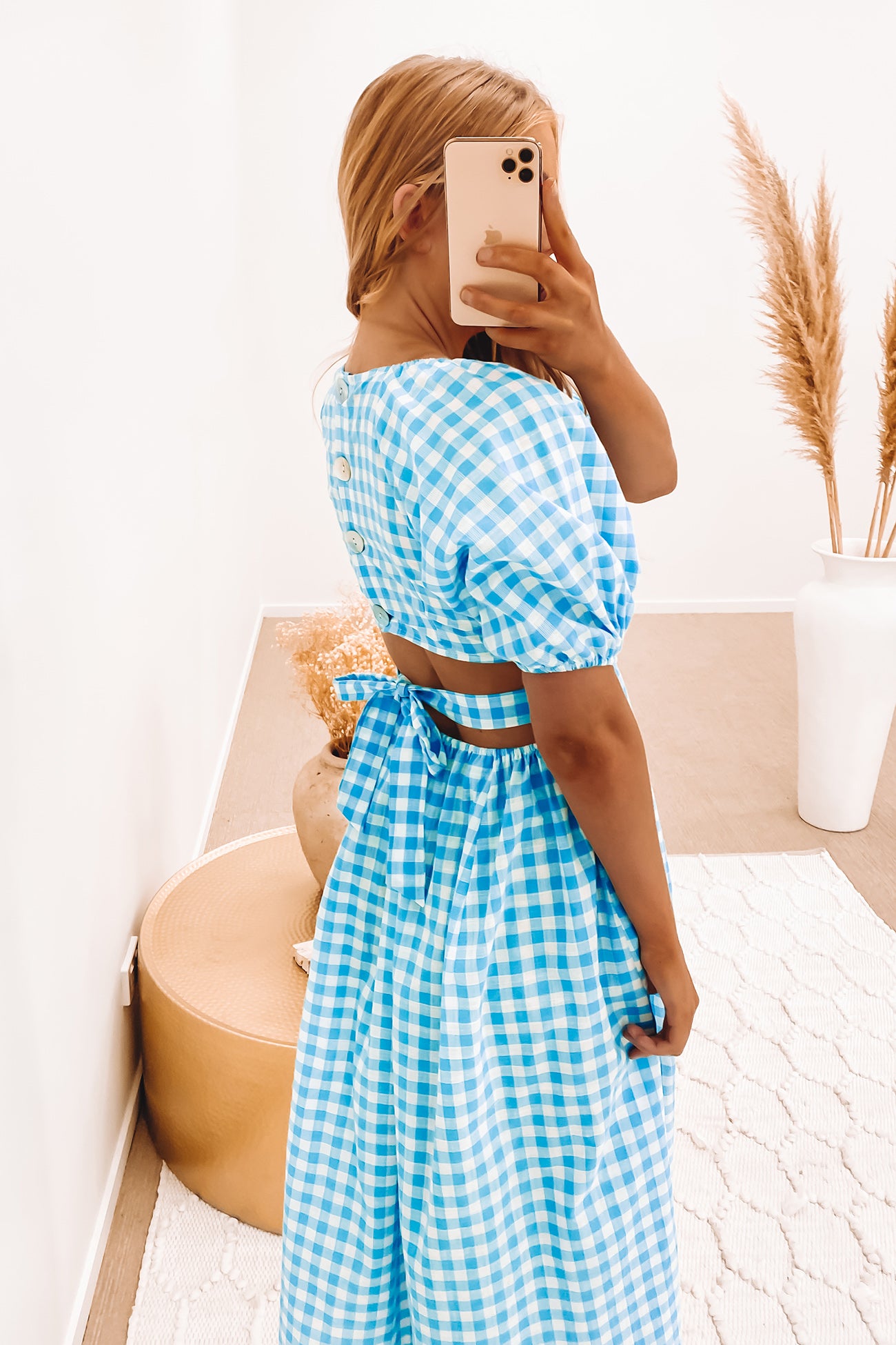 Nola Midi Dress Blue Check