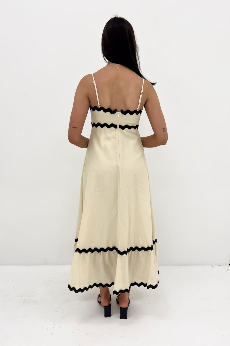 Lorenzo beige store embroidered maxi dress