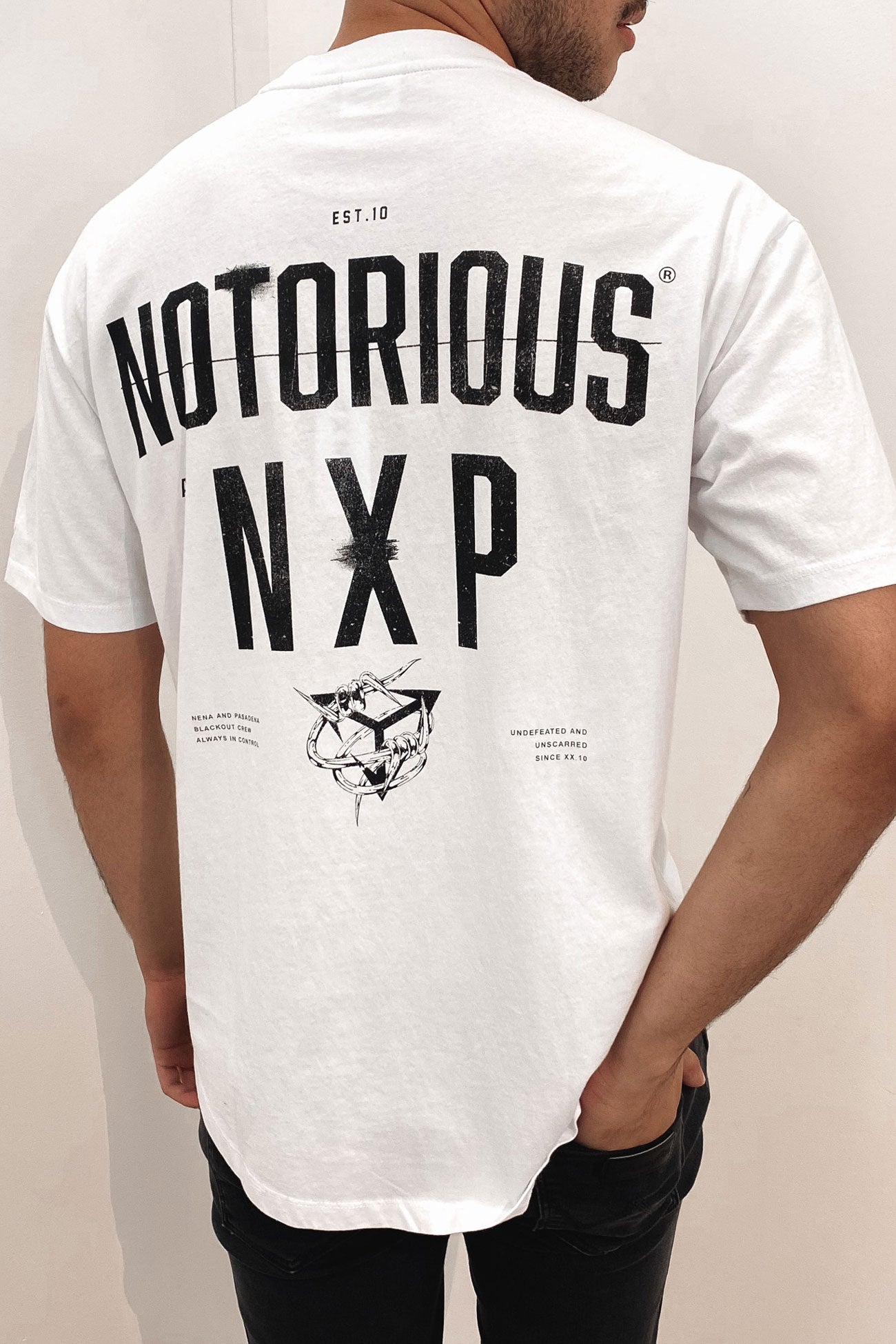 Notorious Box Fit Scoop Tee White