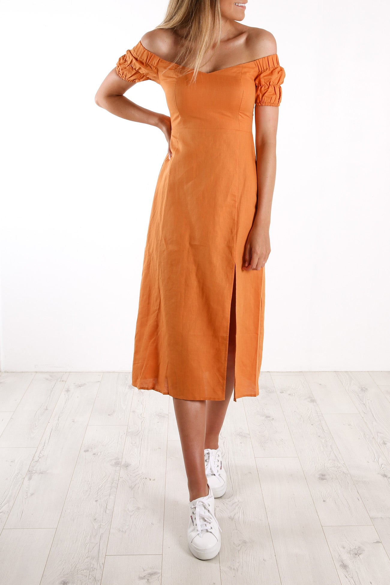 Nyha Midi Dress Rust