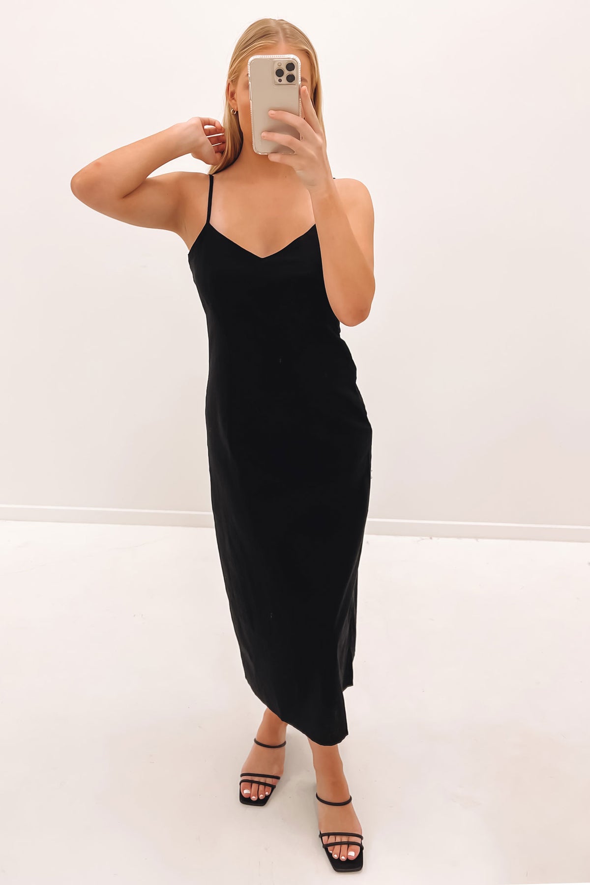 Oasis high neck midi hotsell dress black