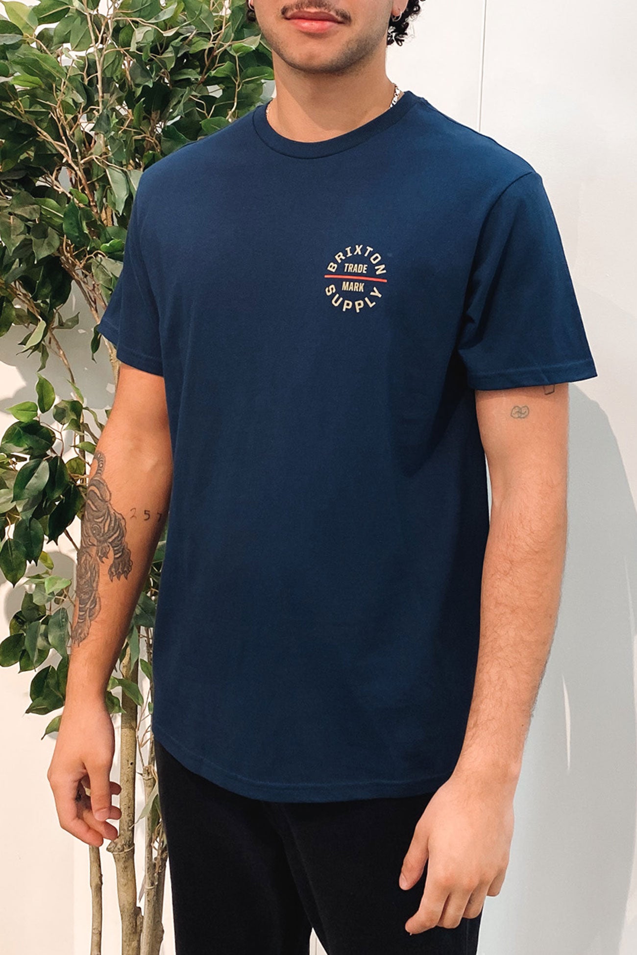 Oath V Short Sleeve Standard Tee Washed Navy Sand